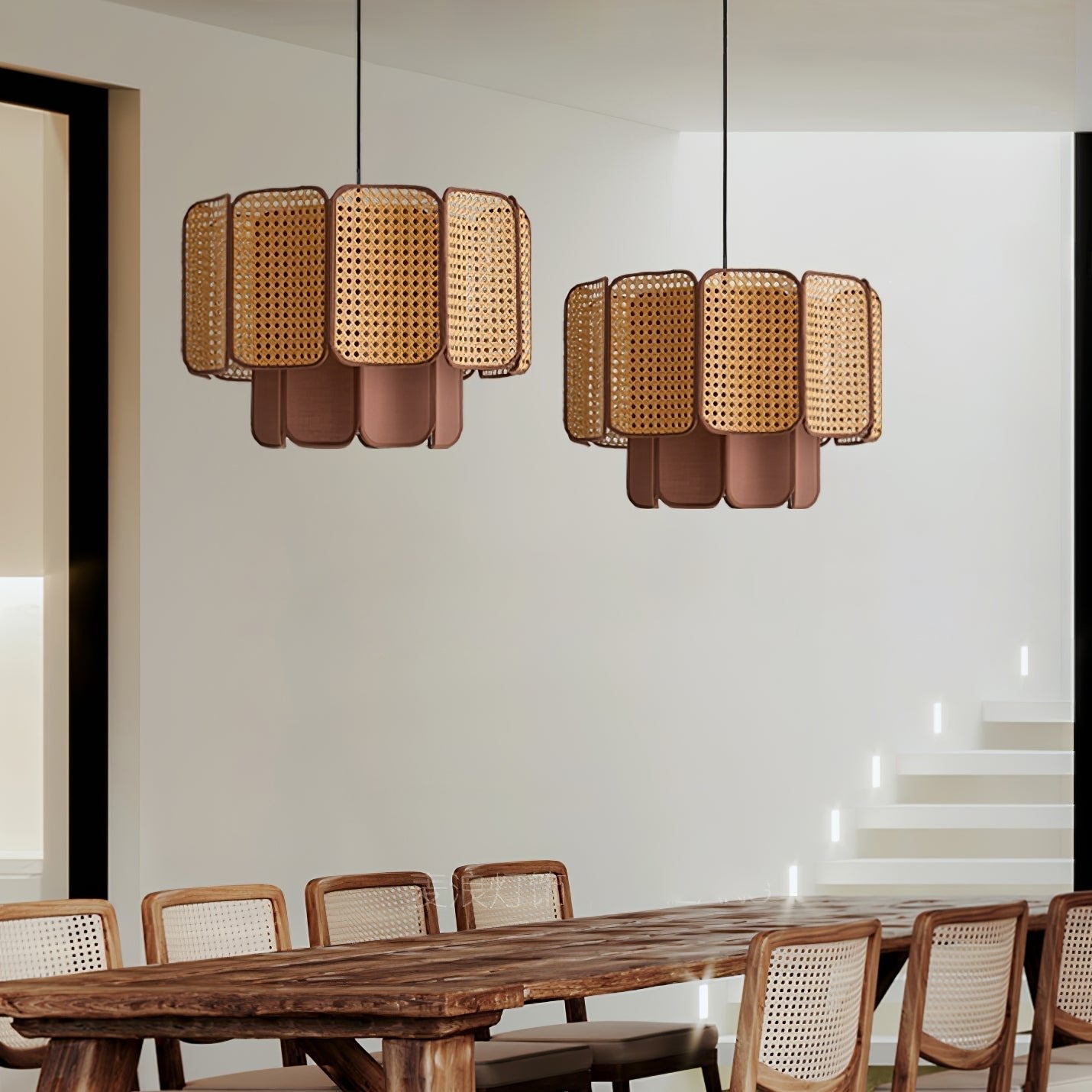 Cane Vintage Fabric Pendant Lamp