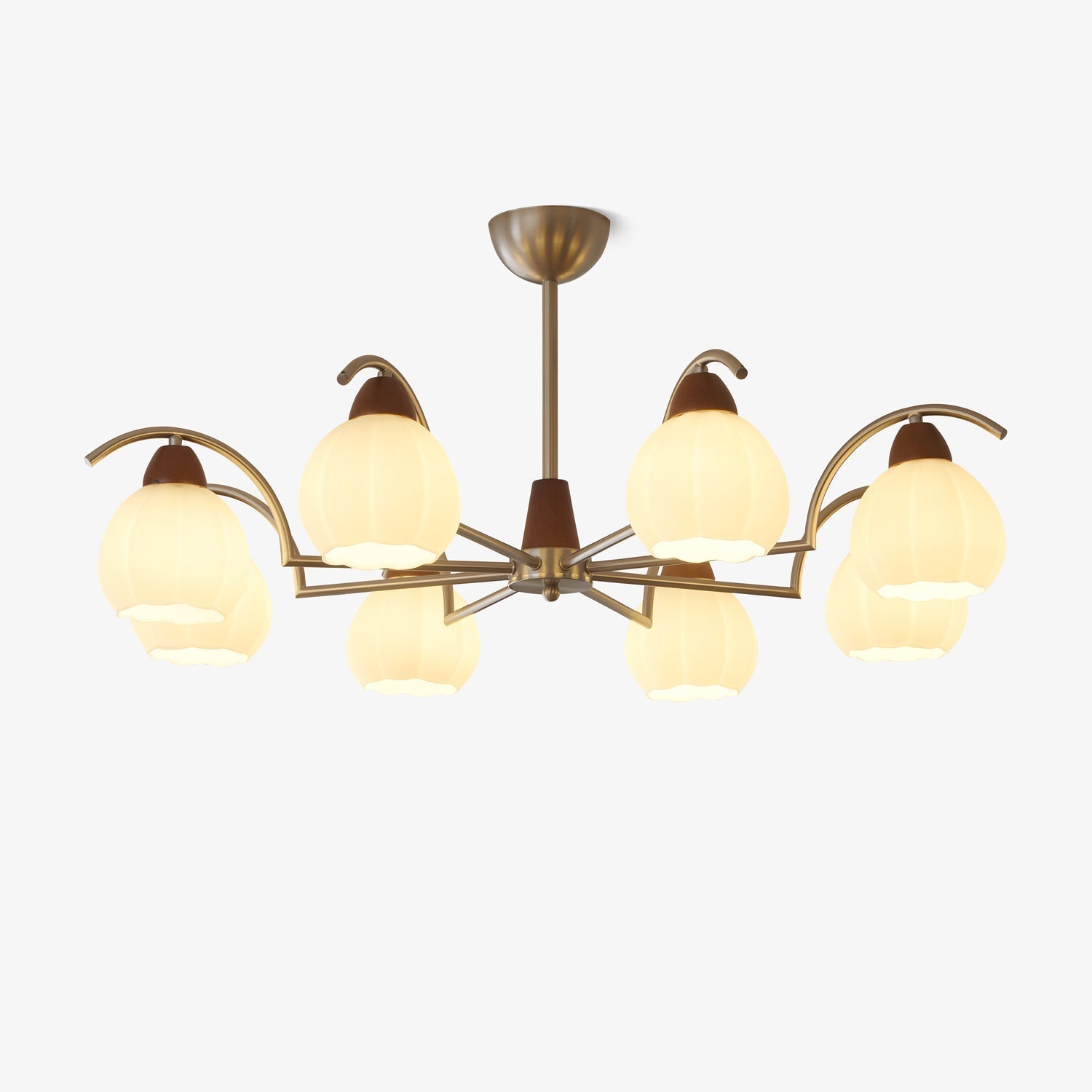 Ilaeiel Traditional Elegance Bloom Wood Glass Chandelier