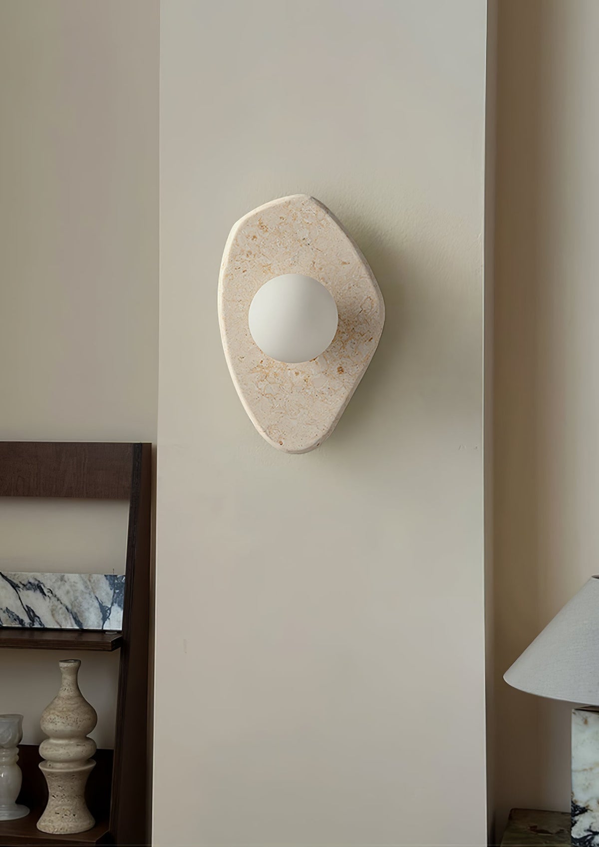 Pebble Rustic Marble Wall Light