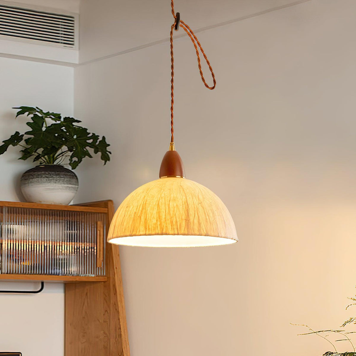 Locan Paper & Wood Pendant Lamp