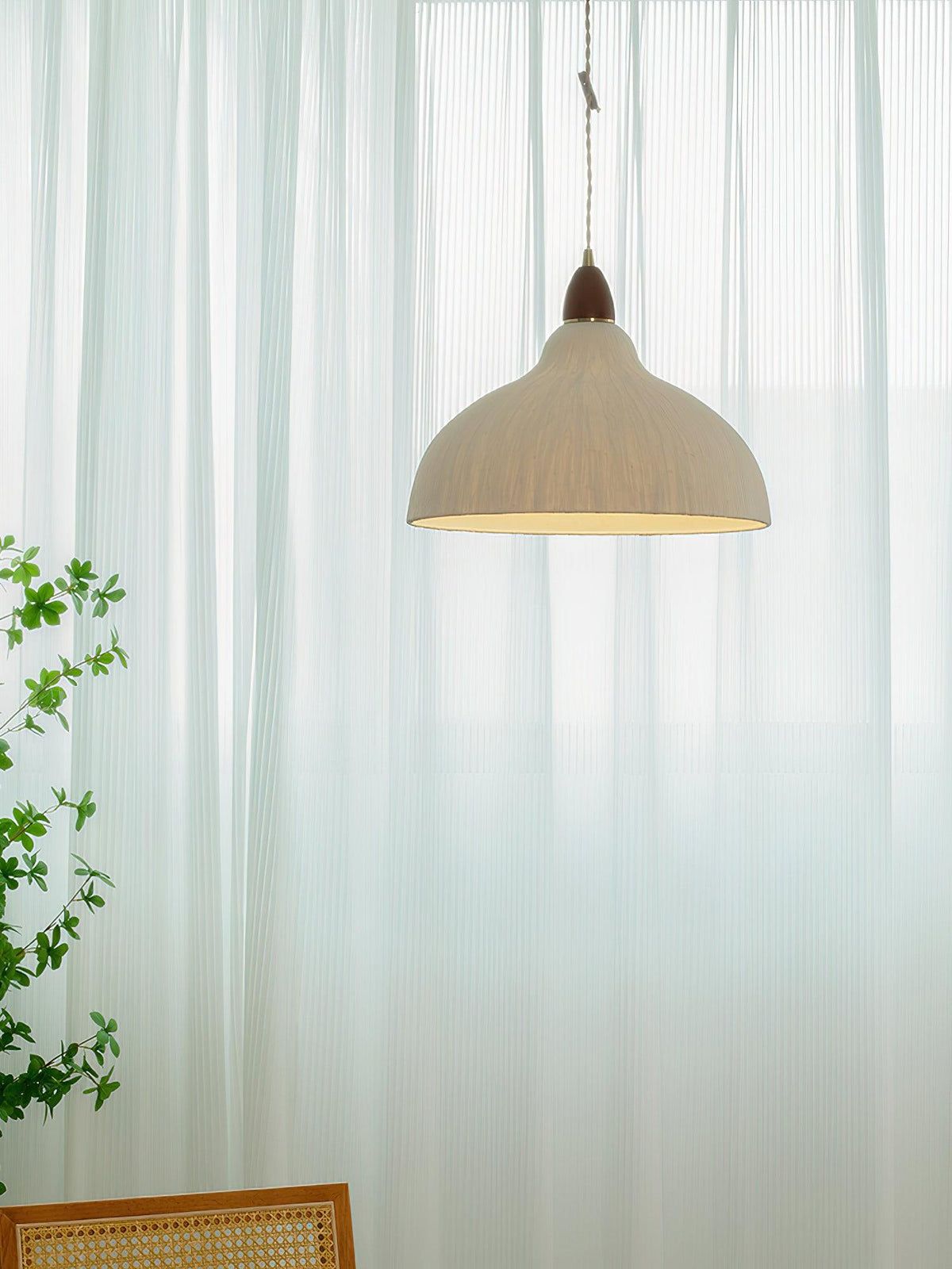 Locan Paper & Wood Pendant Lamp