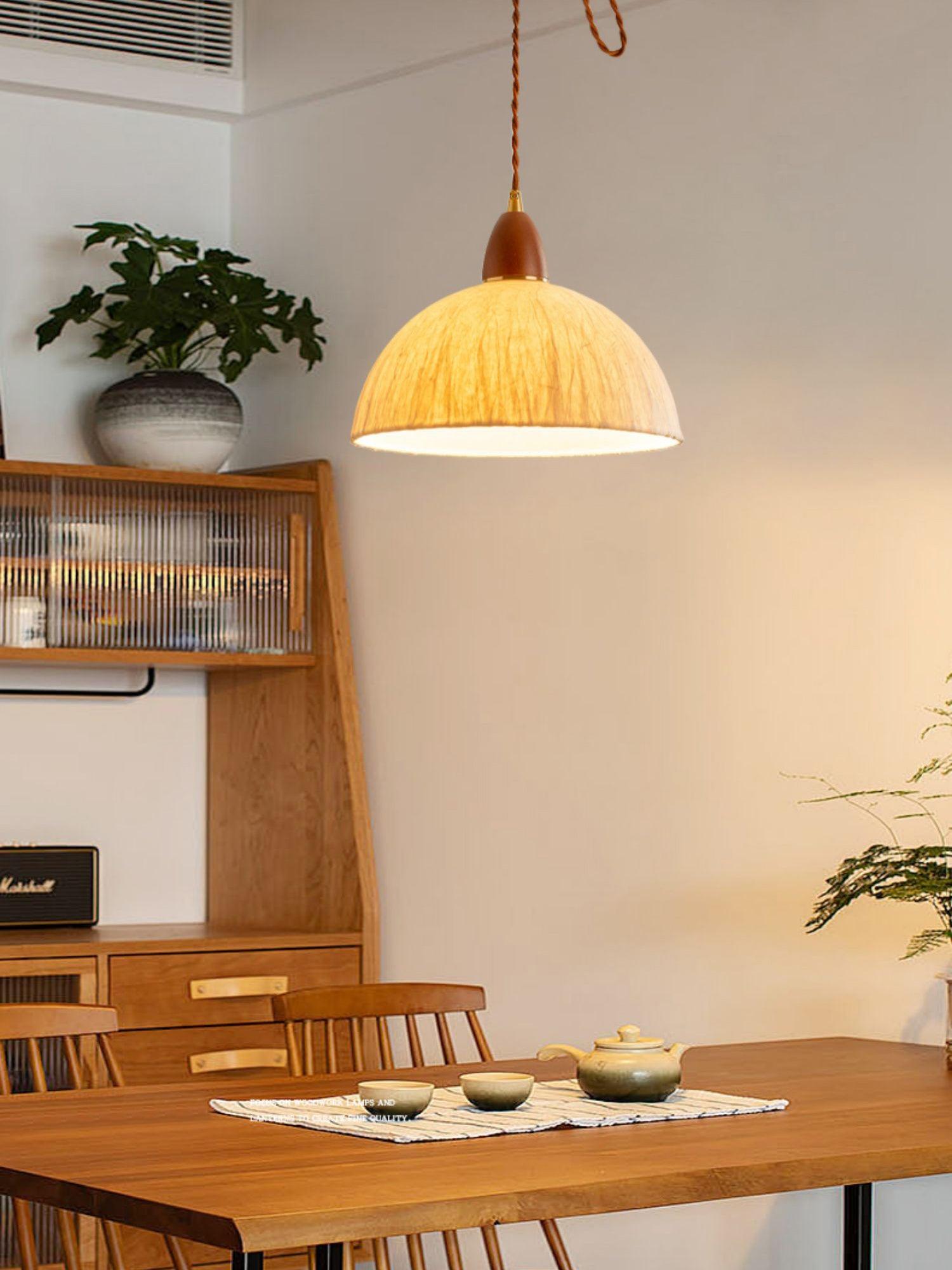 Locan Paper & Wood Pendant Lamp