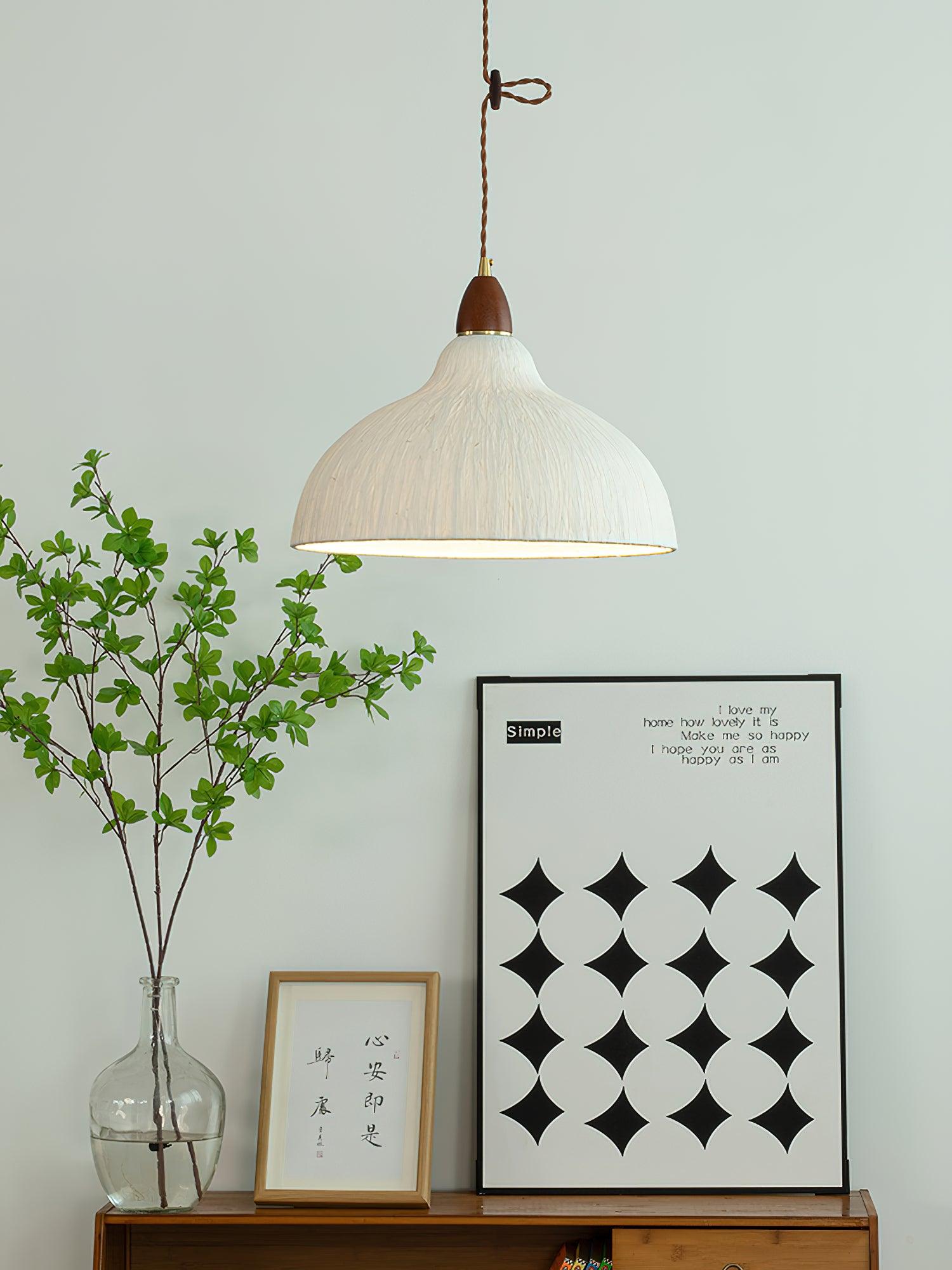 Locan Paper & Wood Pendant Lamp