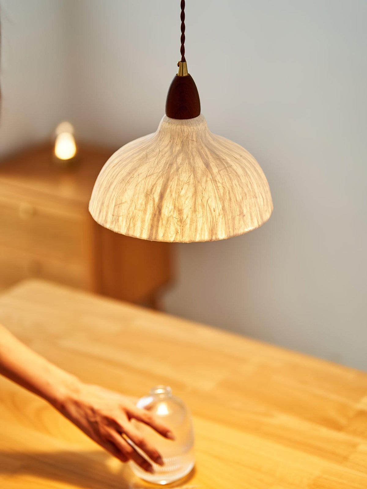 Locan Paper & Wood Pendant Lamp