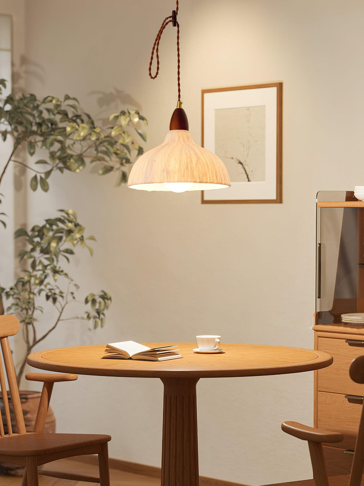 Locan Paper & Wood Pendant Lamp