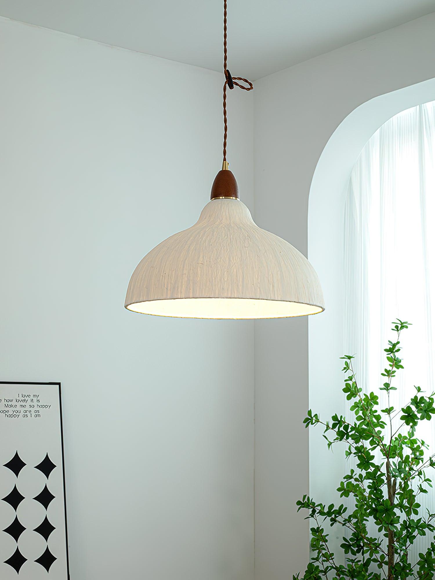 Locan Paper & Wood Pendant Lamp