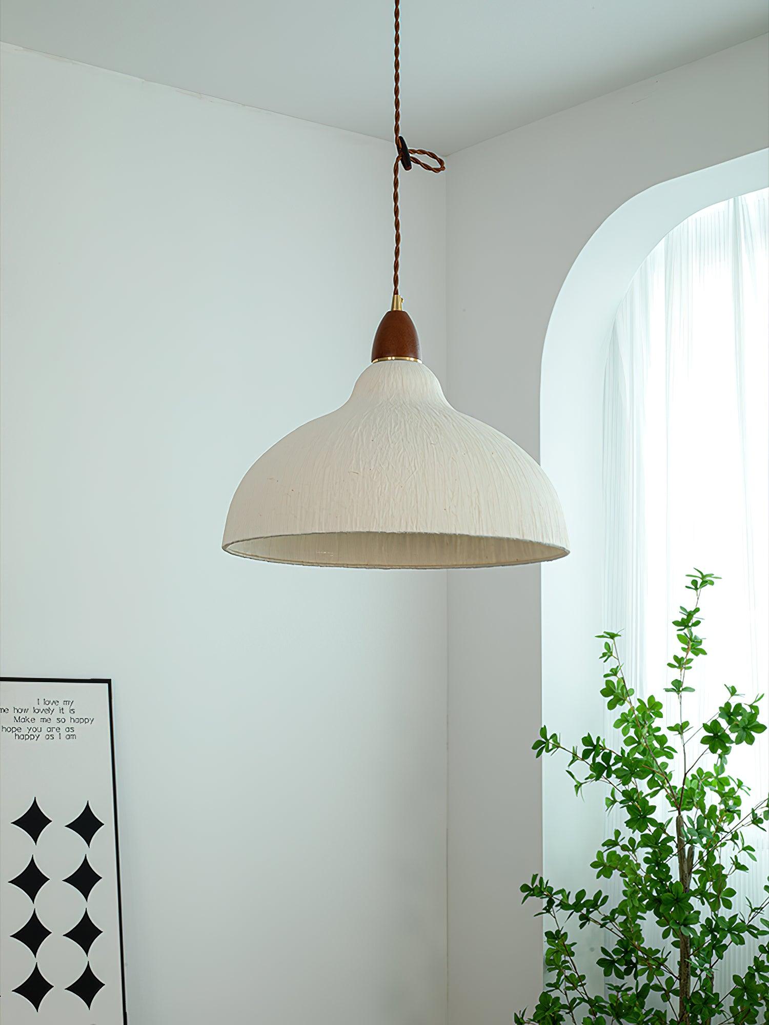 Locan Paper & Wood Pendant Lamp