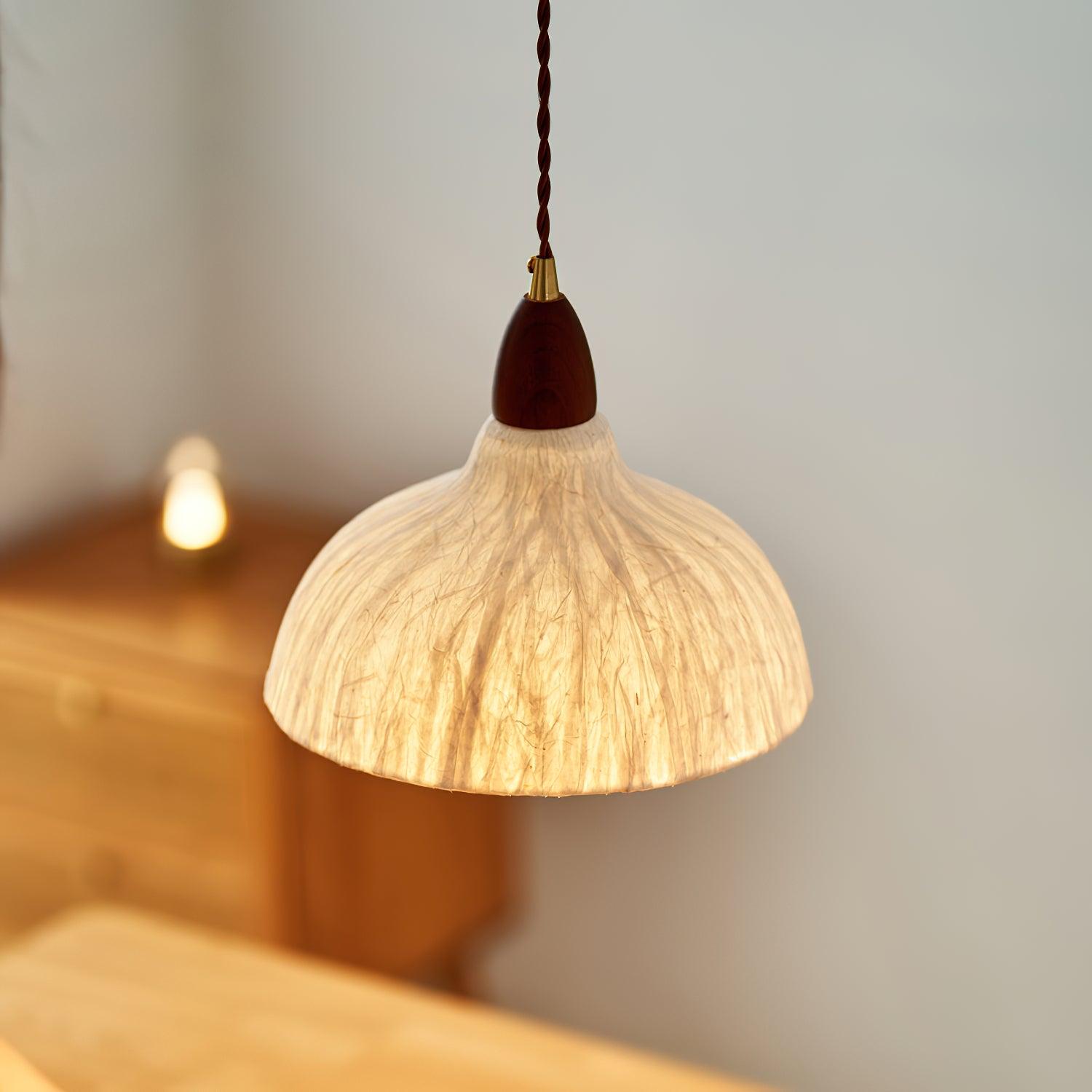 Locan Paper & Wood Pendant Lamp