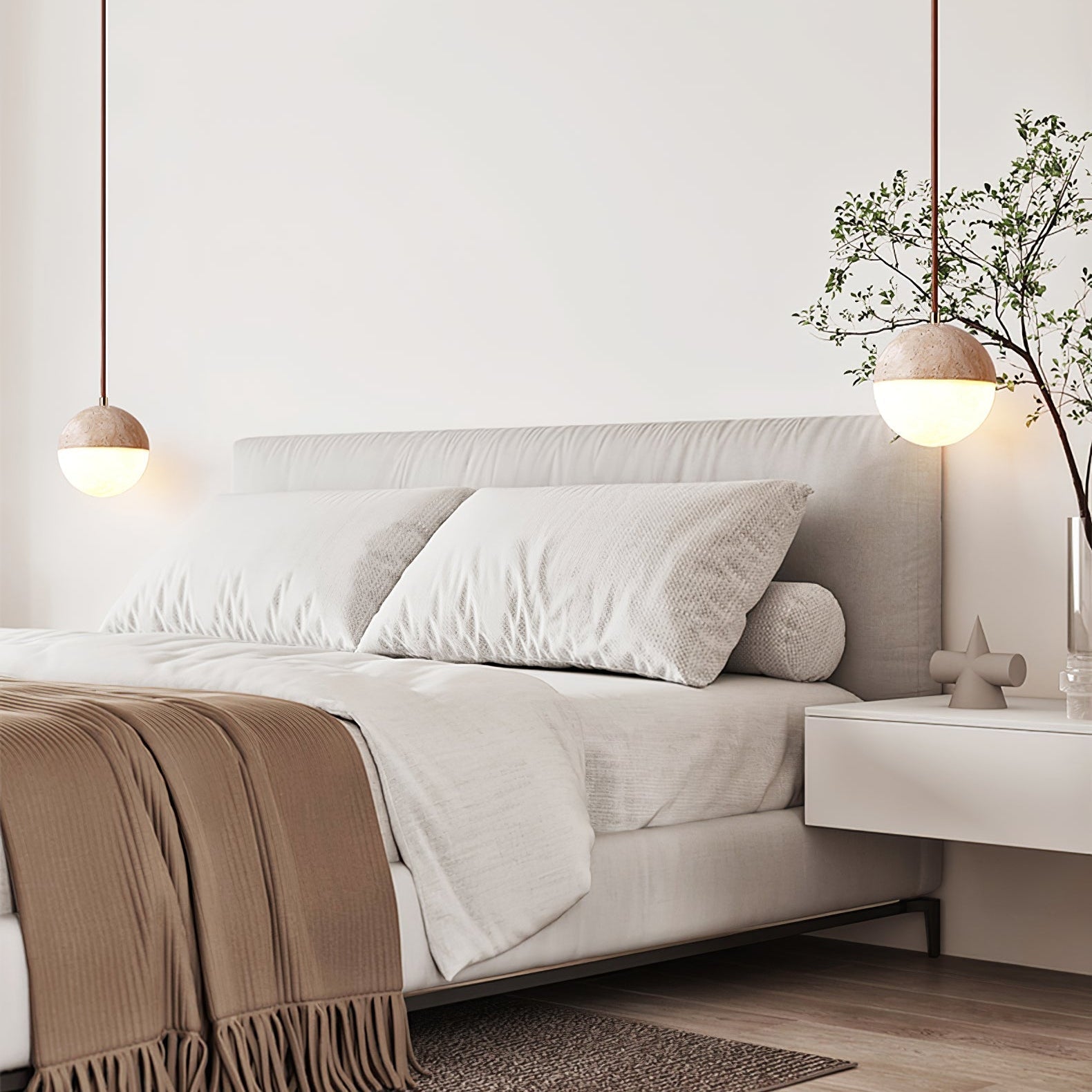 Soren Travertine Pendant Light - Neutral Decor