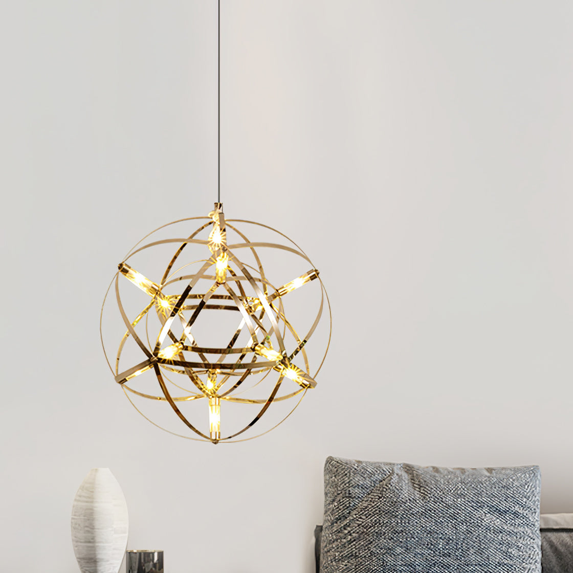 Delcourt Silver Spark Ball Pendant Light