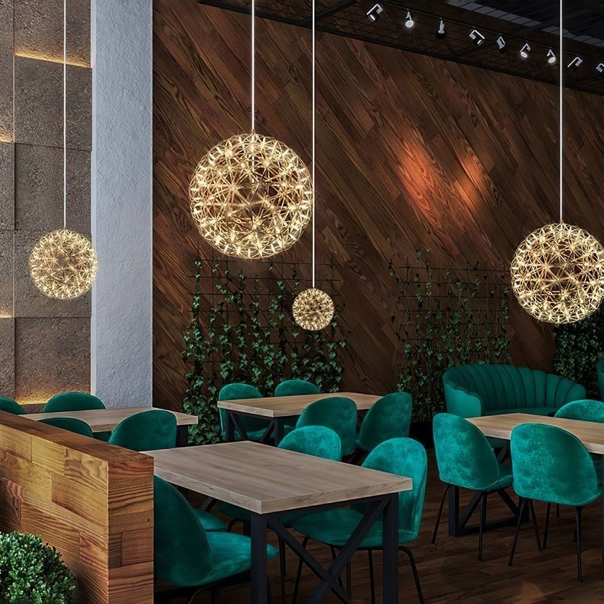 Delcourt Silver Spark Ball Pendant Light