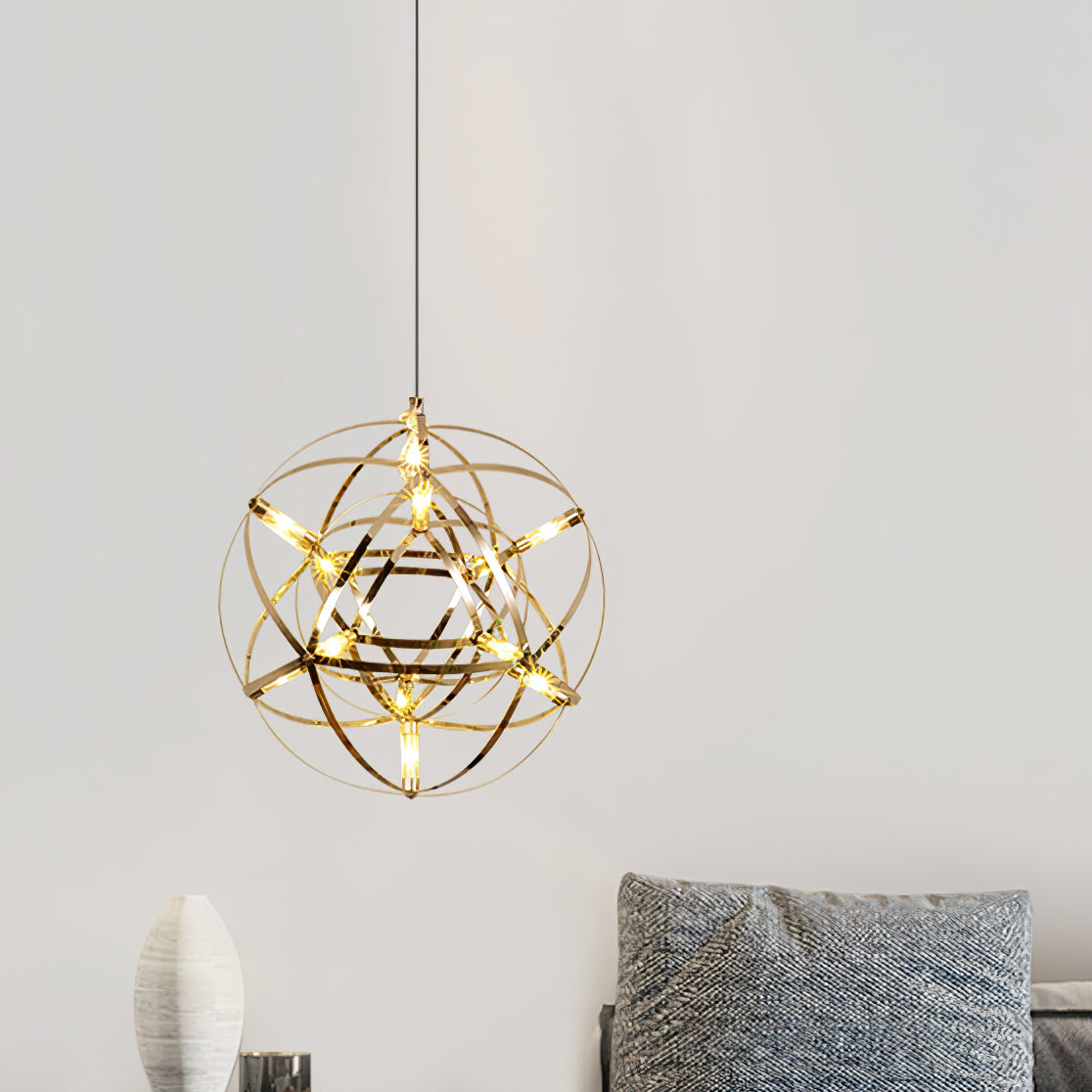 Delcourt Silver Spark Ball Pendant Light