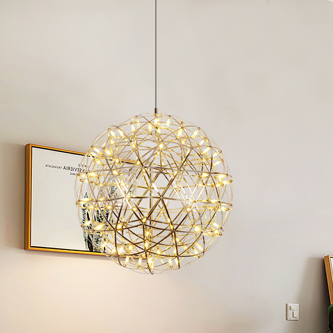Delcourt Silver Spark Ball Pendant Light