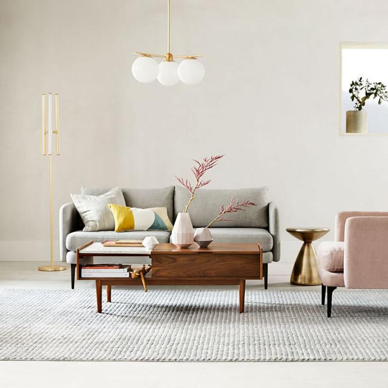 Lustra Chandelier Sphere & Stem Modern Gold LED - Neutral Decor