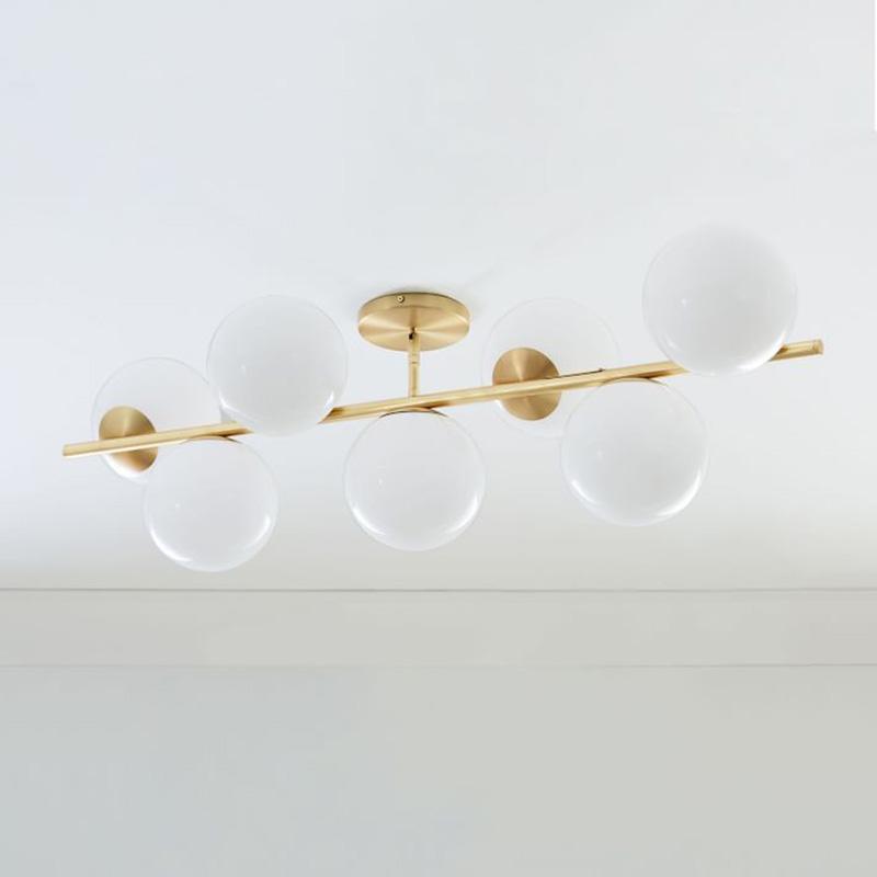 Lustra Chandelier Sphere & Stem Modern Gold LED - Neutral Decor