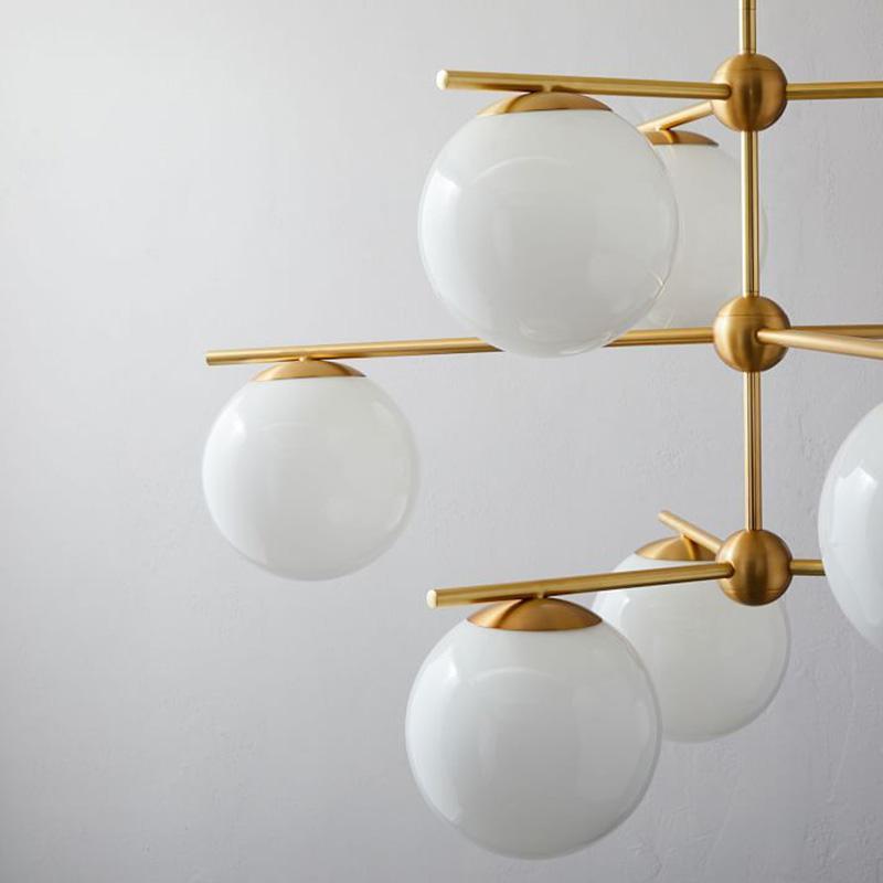 Lustra Chandelier Sphere & Stem Modern Gold LED - Neutral Decor