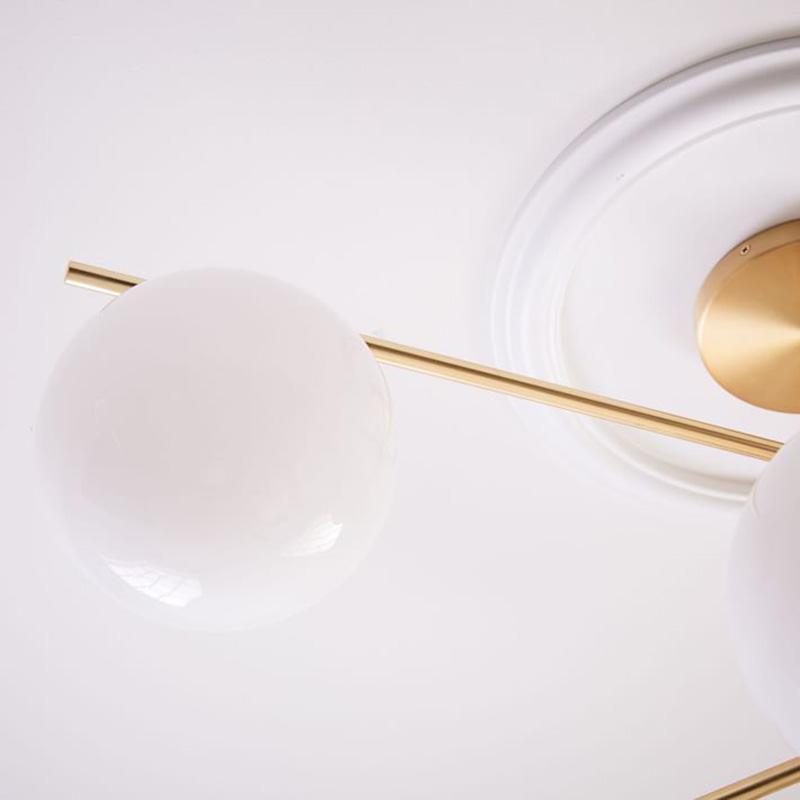 Lustra Chandelier Sphere & Stem Modern Gold LED - Neutral Decor
