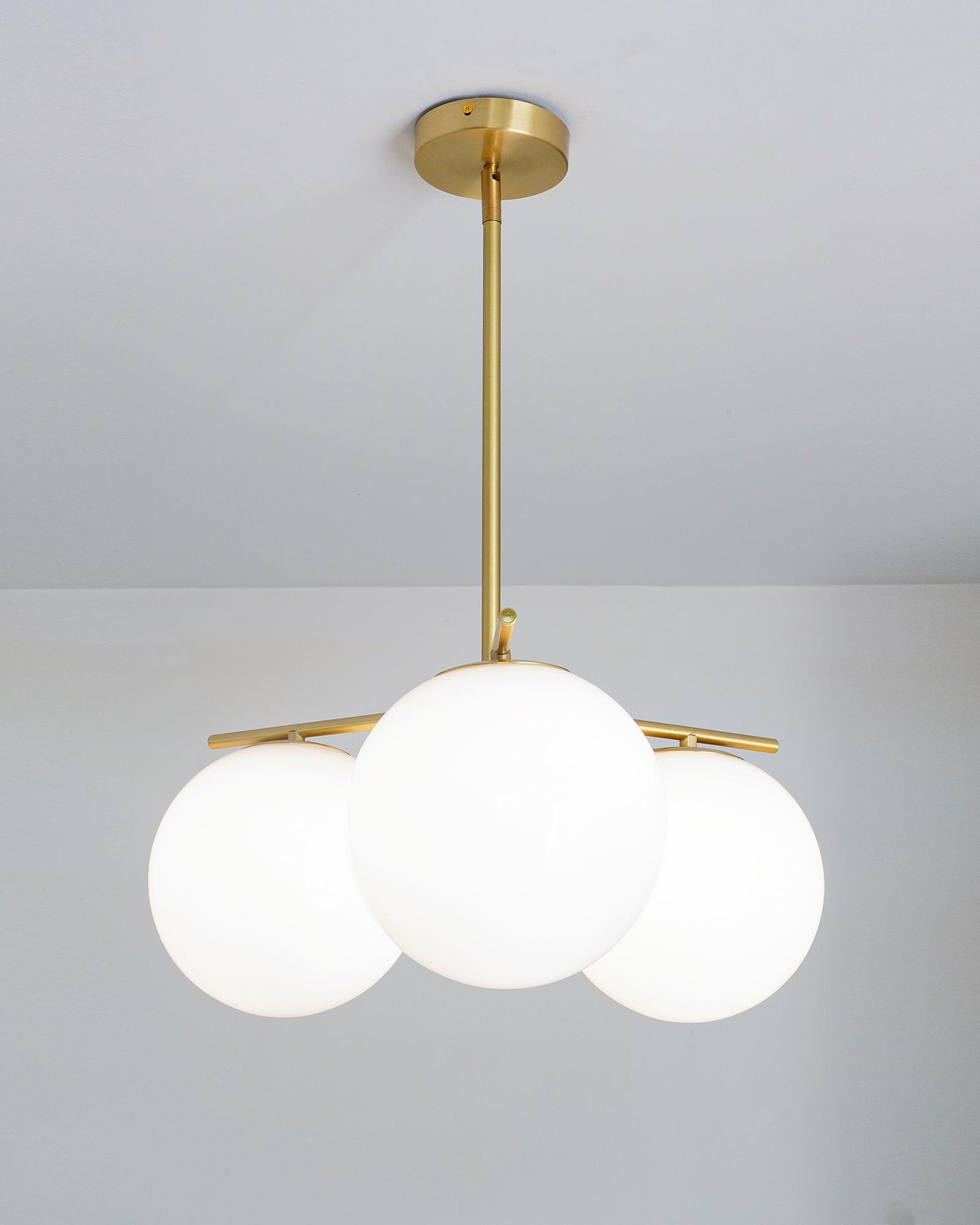 Lustra Chandelier Sphere & Stem Modern Gold LED - Neutral Decor