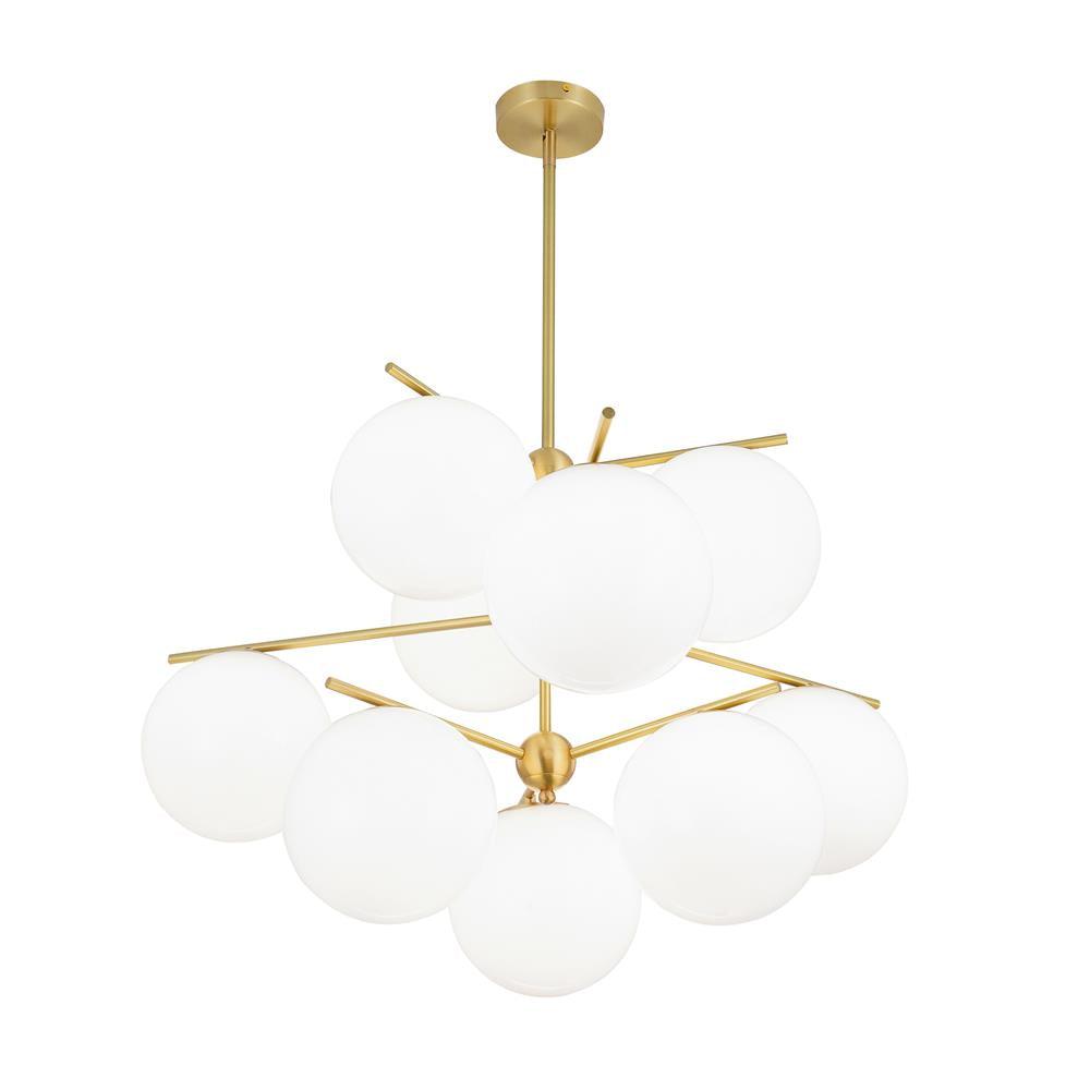 Lustra Chandelier Sphere & Stem Modern Gold LED - Neutral Decor