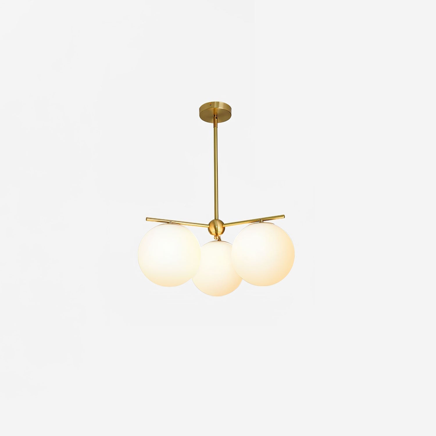 Lustra Chandelier Sphere & Stem Modern Gold LED - Neutral Decor