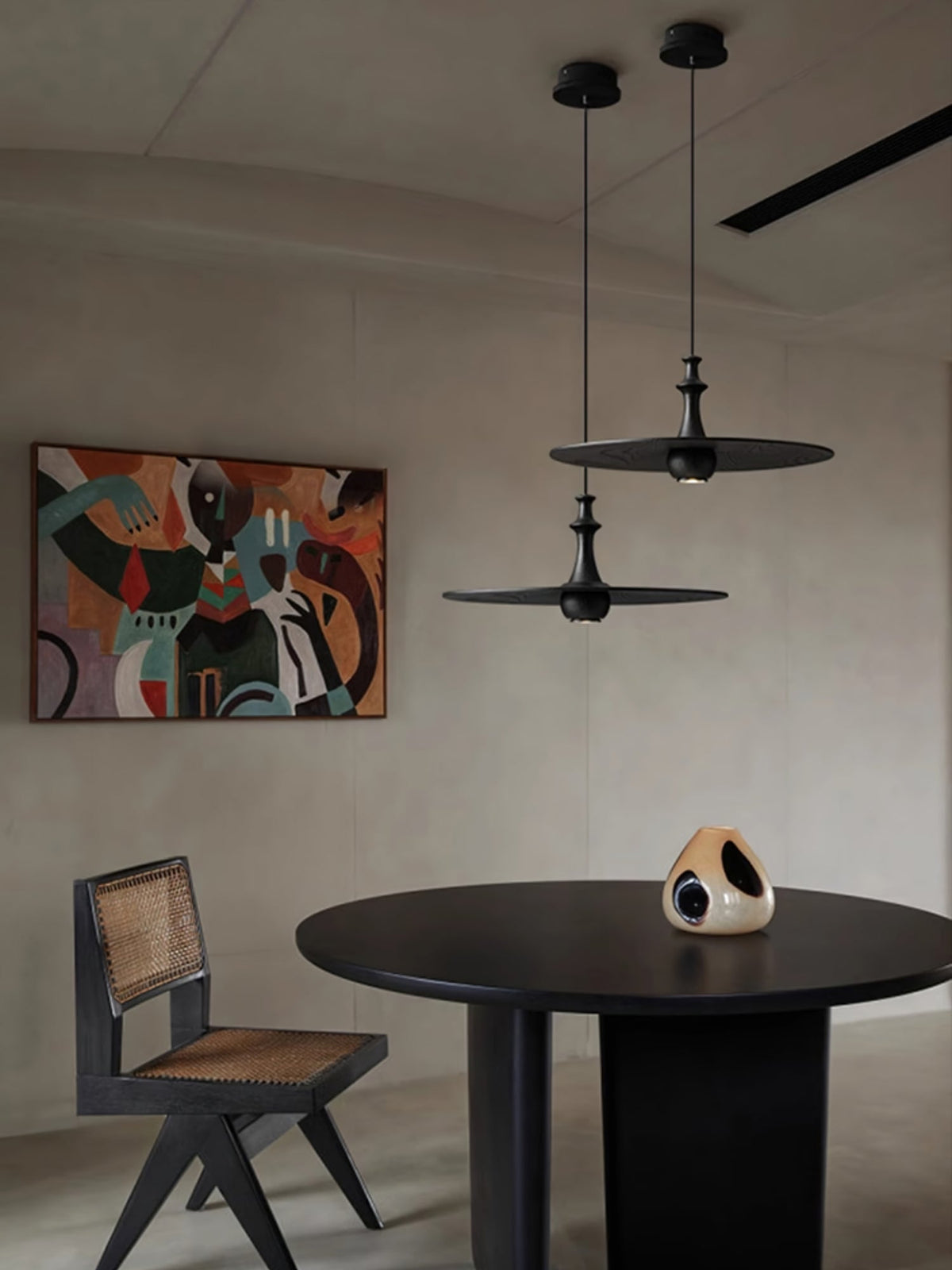 Syrinyra Sculptural Wood Disc Pendant Light