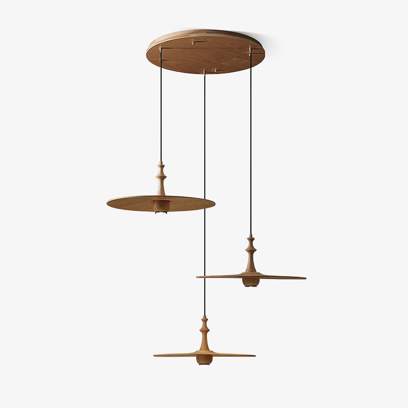 Syrinyra Sculptural Wood Disc Pendant Light