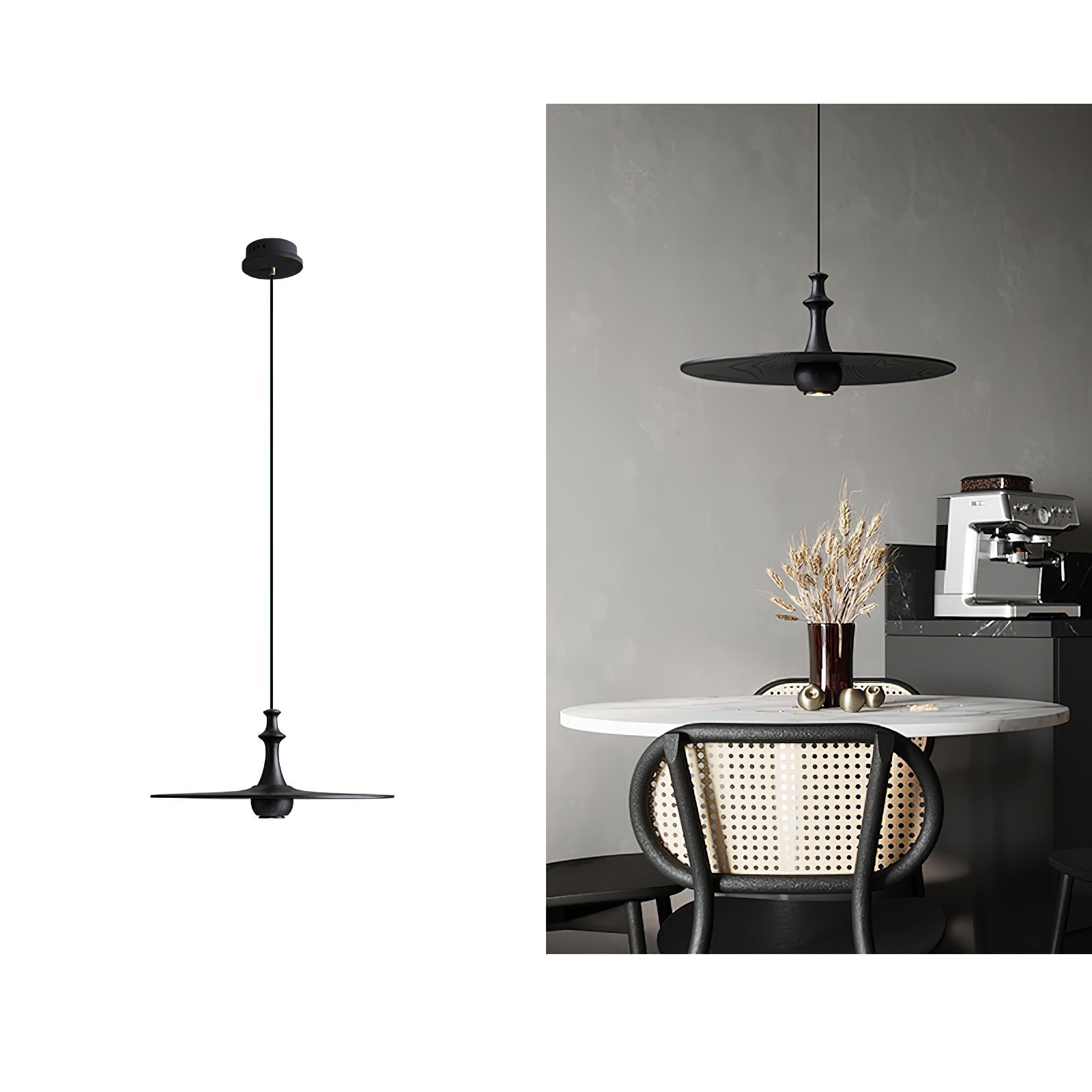 Syrinyra Sculptural Wood Disc Pendant Light