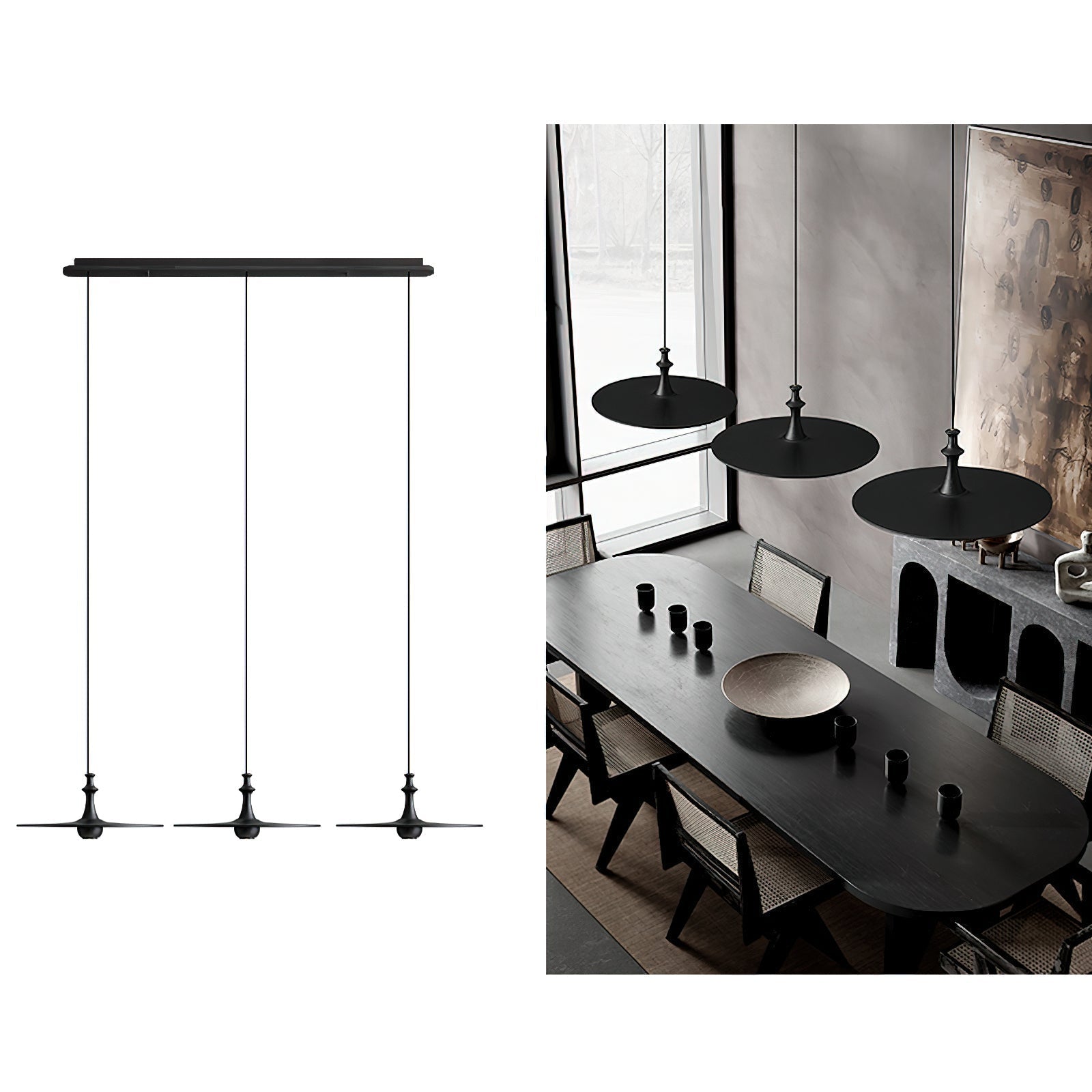 Syrinyra Sculptural Wood Disc Pendant Light