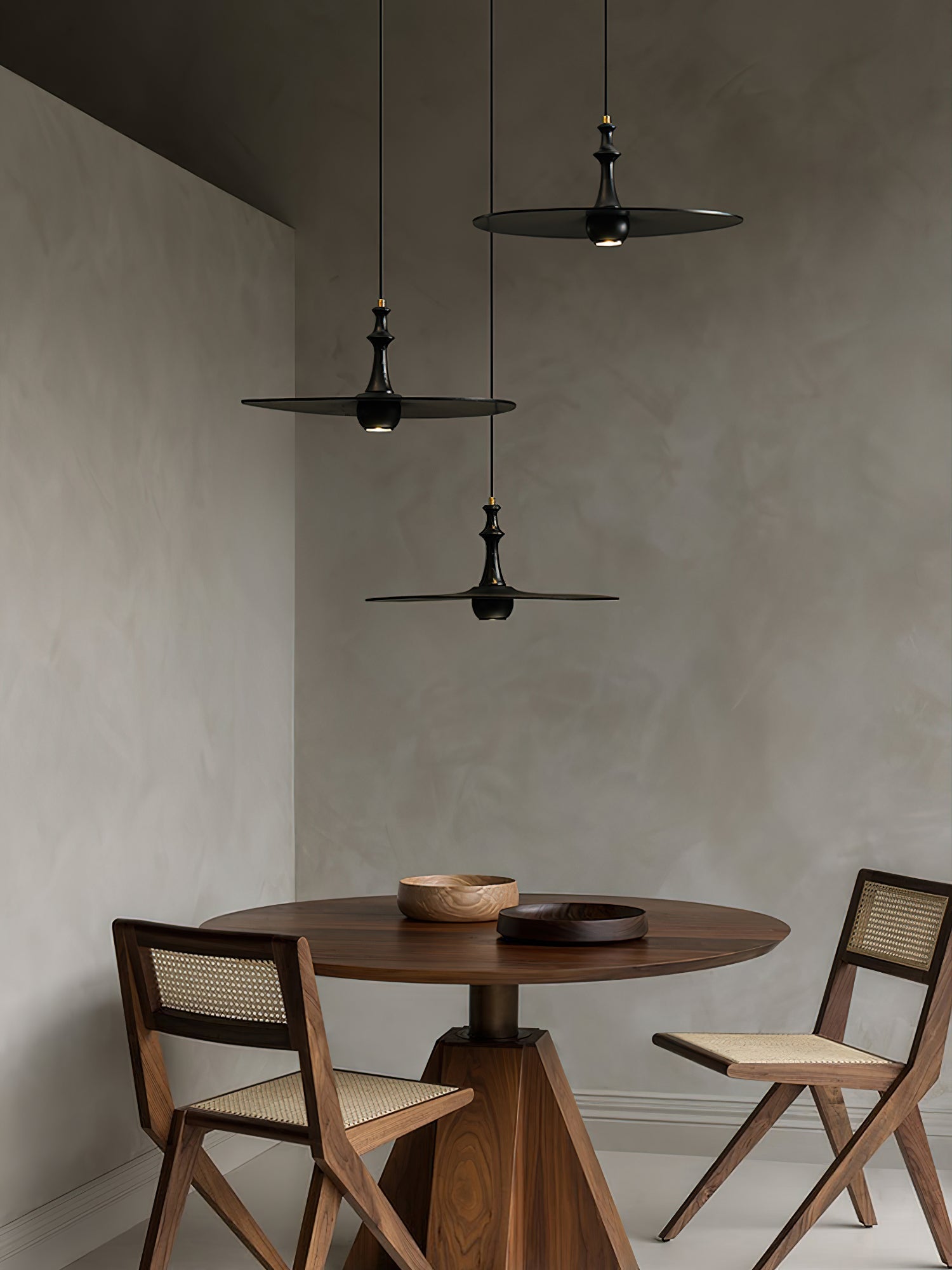 Syrinyra Sculptural Wood Disc Pendant Light