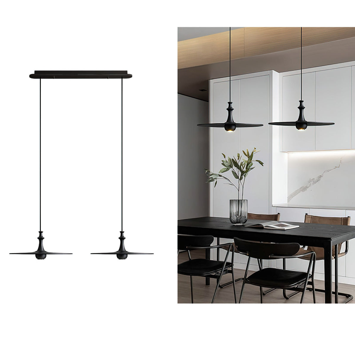 Syrinyra Sculptural Wood Disc Pendant Light
