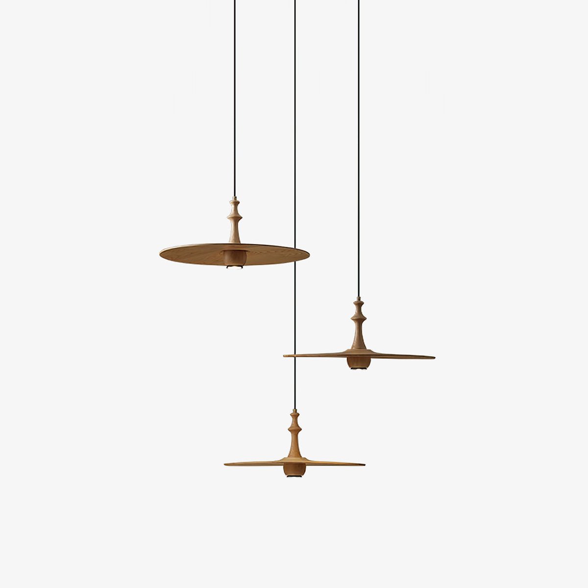 Syrinyra Sculptural Wood Disc Pendant Light