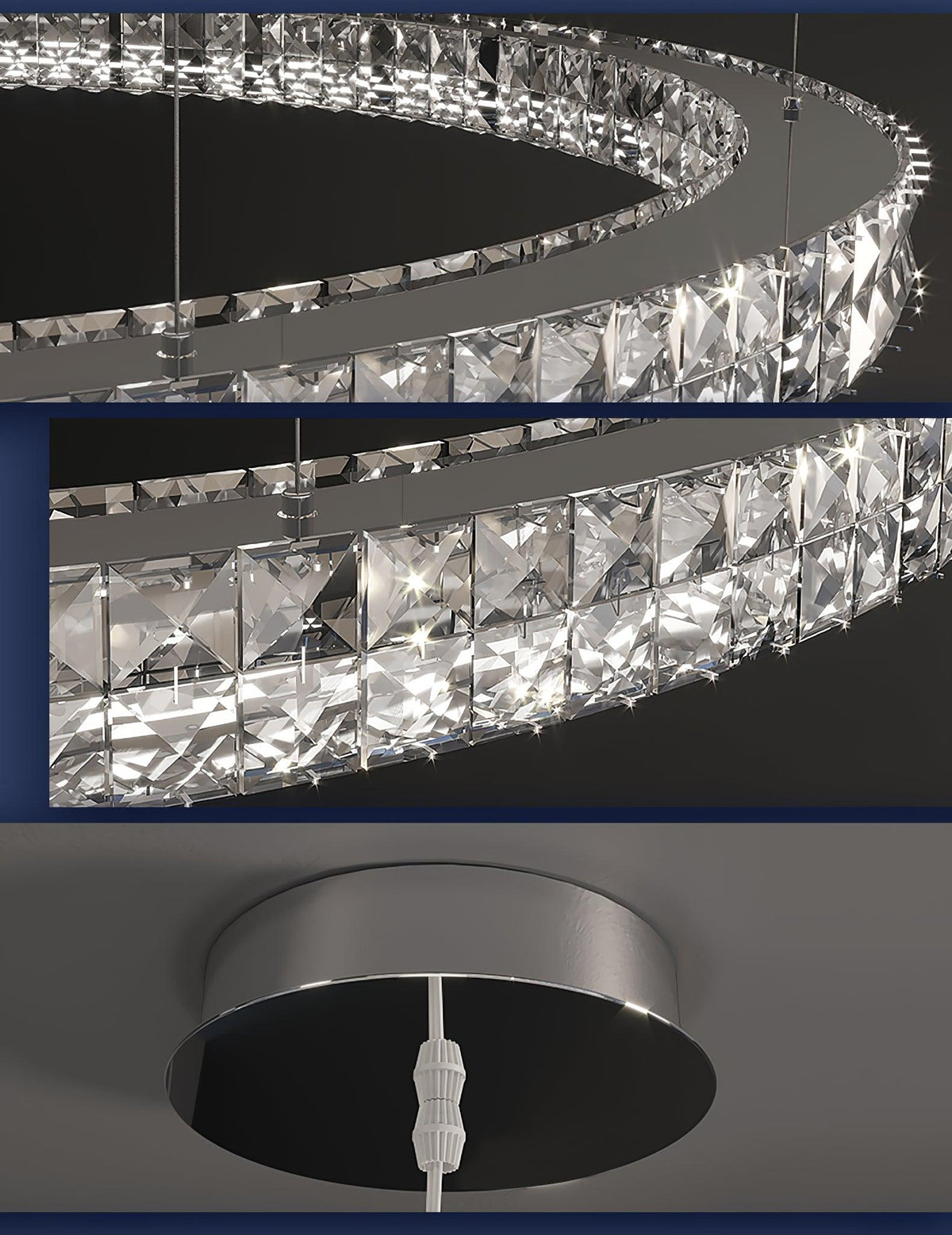 Luxerian Chandelier Crystal Ring Spiridon Luxe