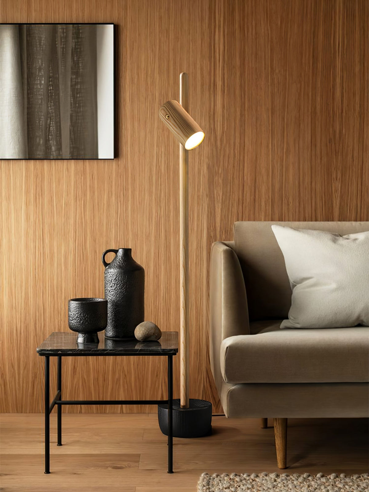 Rinisina Floor Lamp Spotlight Wood