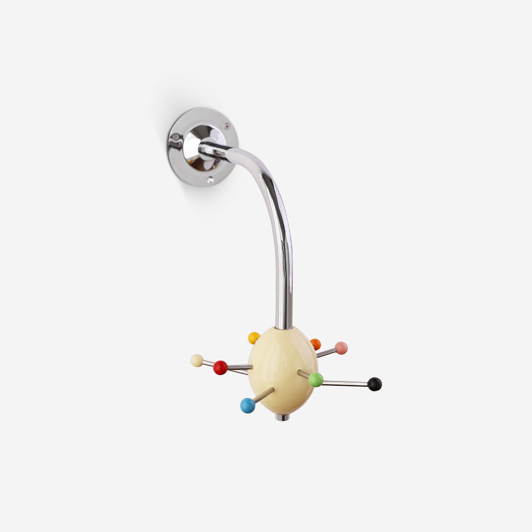 Sputnik Wall Coat Rack Colorful Hooks Modern Hallway - Neutral Decor