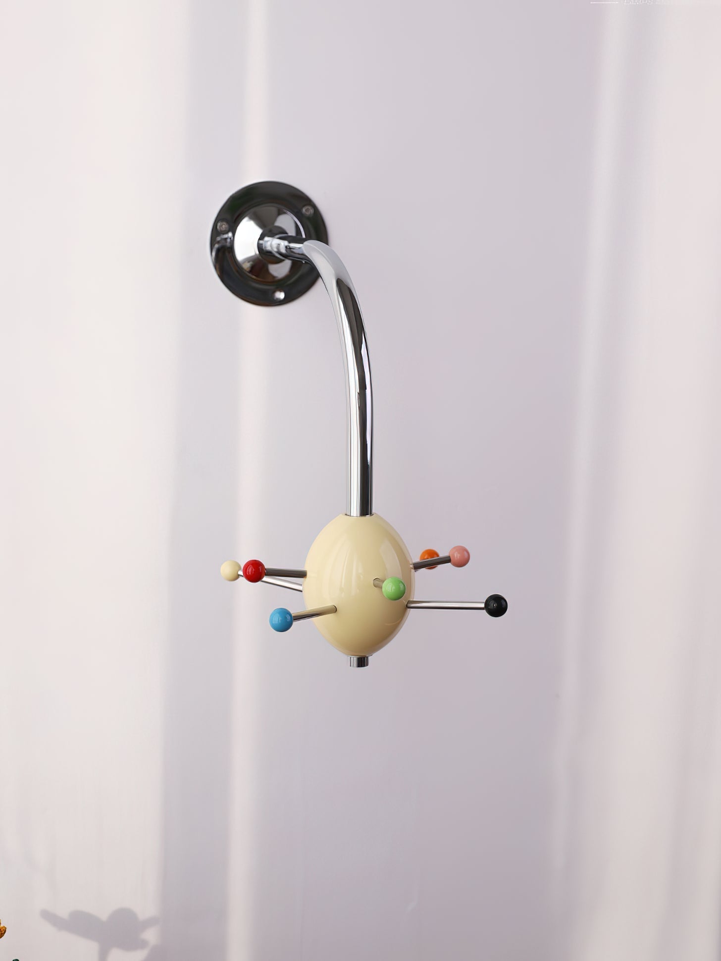 Sputnik Wall Coat Rack Colorful Hooks Modern Hallway - Neutral Decor
