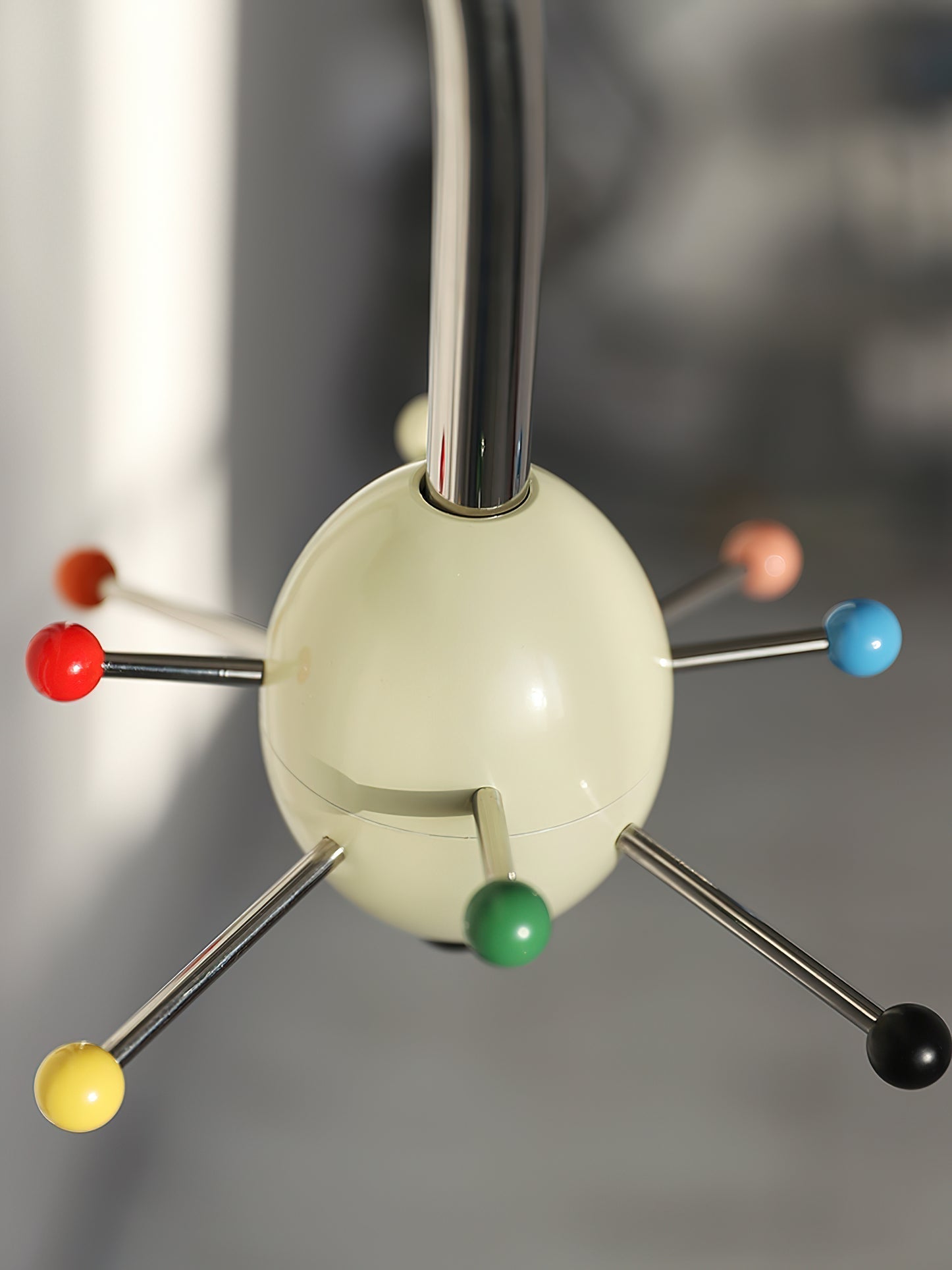 Sputnik Wall Coat Rack Colorful Hooks Modern Hallway - Neutral Decor