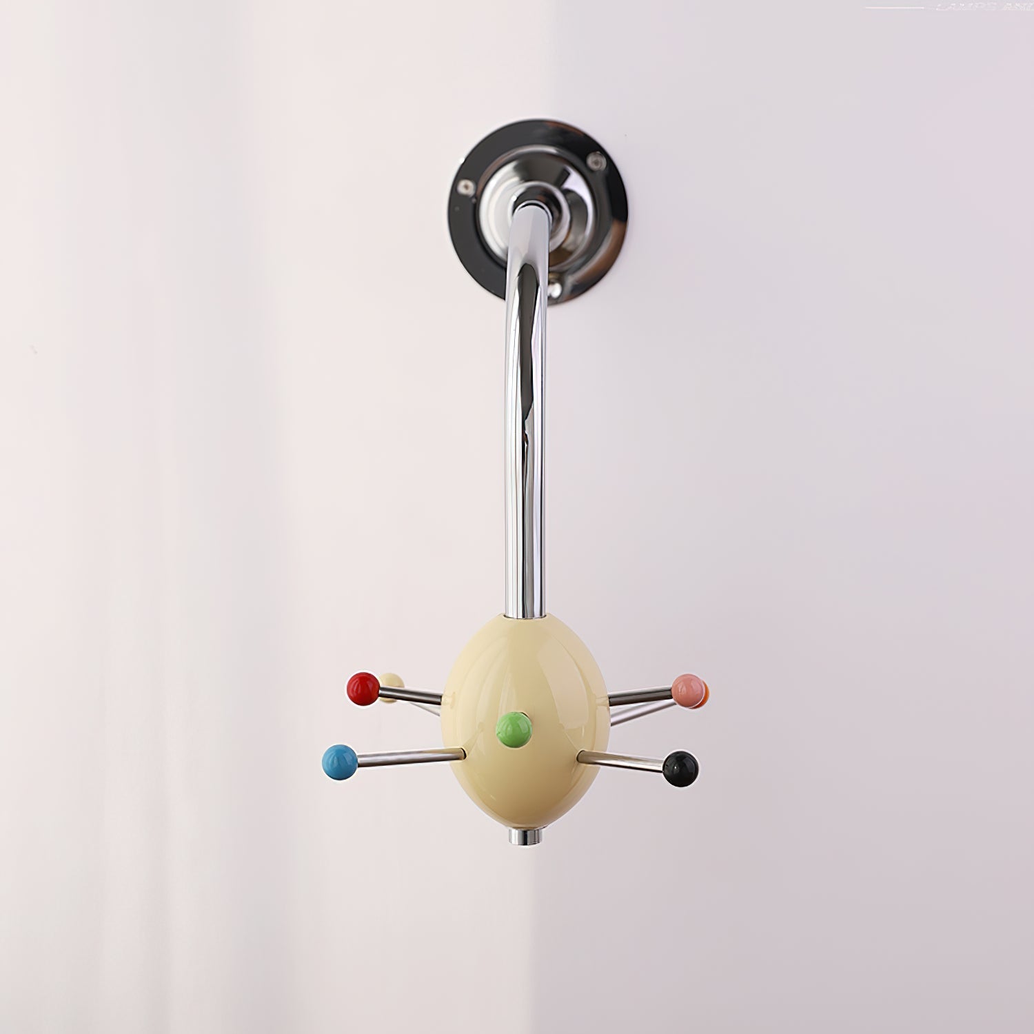 Sputnik Wall Coat Rack Colorful Hooks Modern Hallway - Neutral Decor