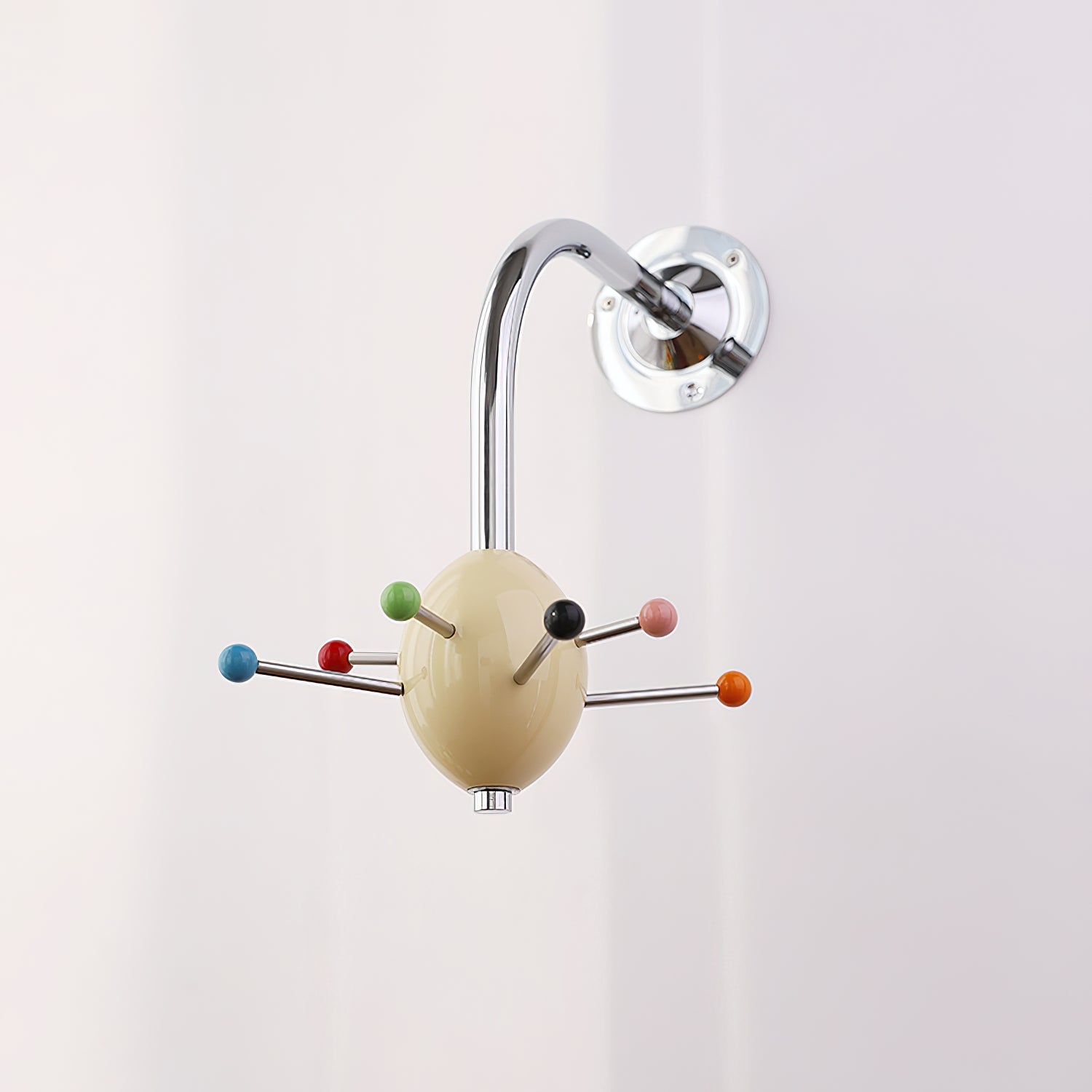 Sputnik Wall Coat Rack Colorful Hooks Modern Hallway - Neutral Decor