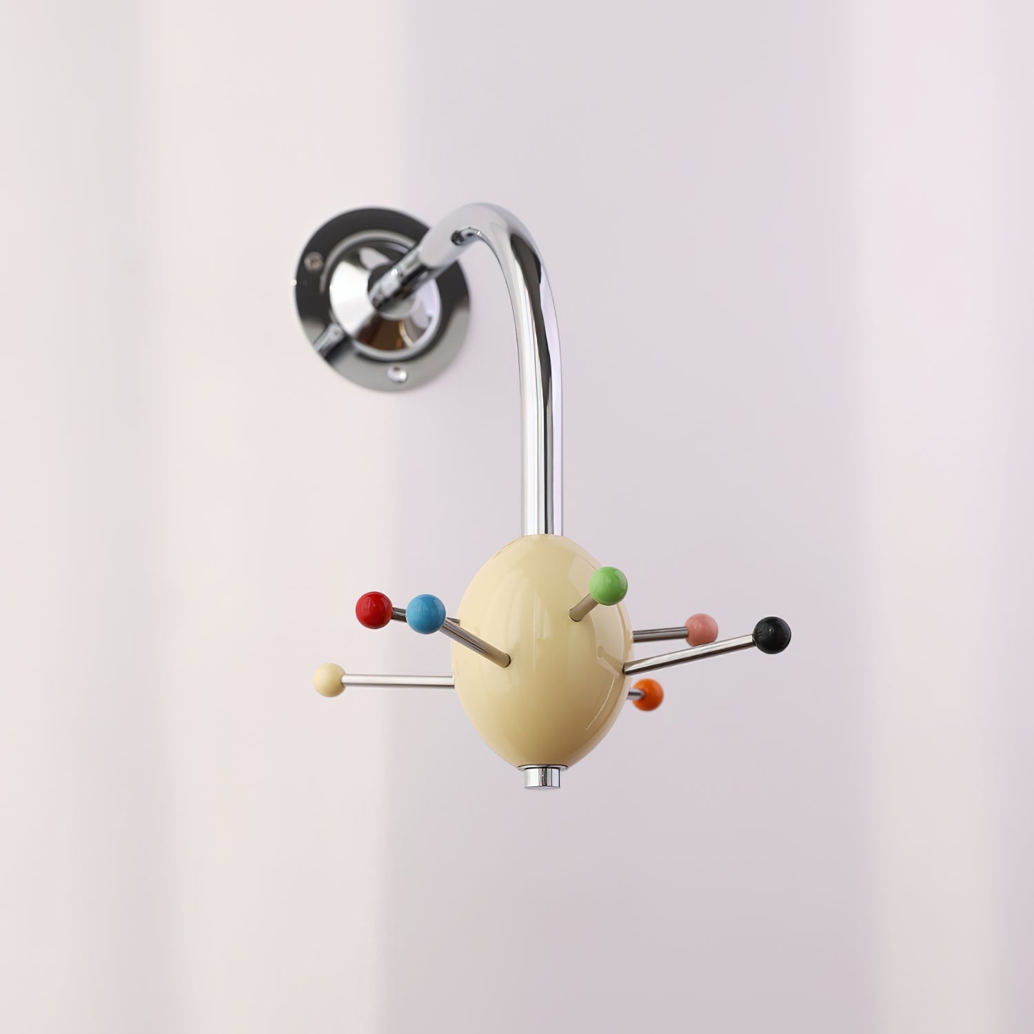 Sputnik Wall Coat Rack Colorful Hooks Modern Hallway - Neutral Decor