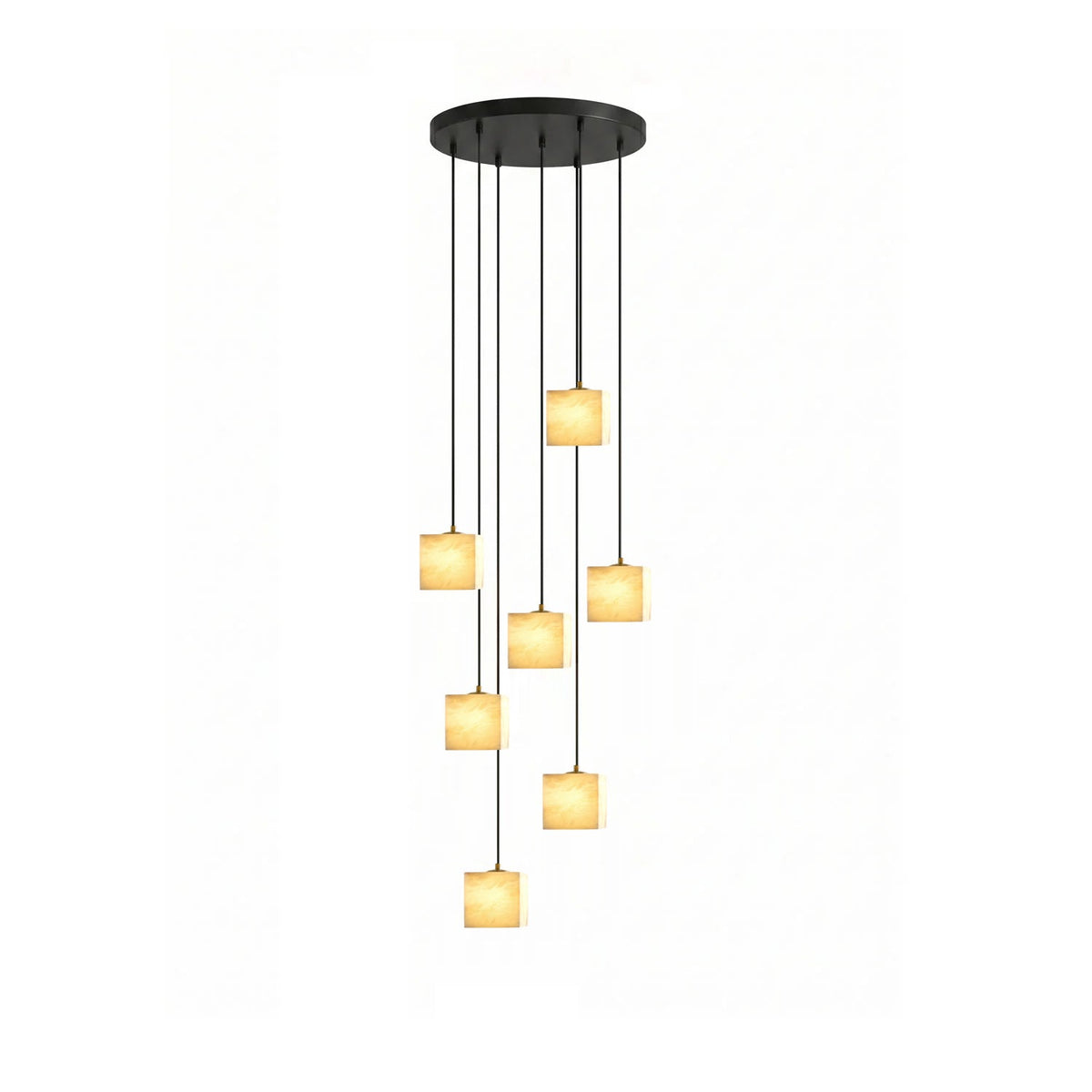 Avenanian Square Alabaster Staircase Chandelier