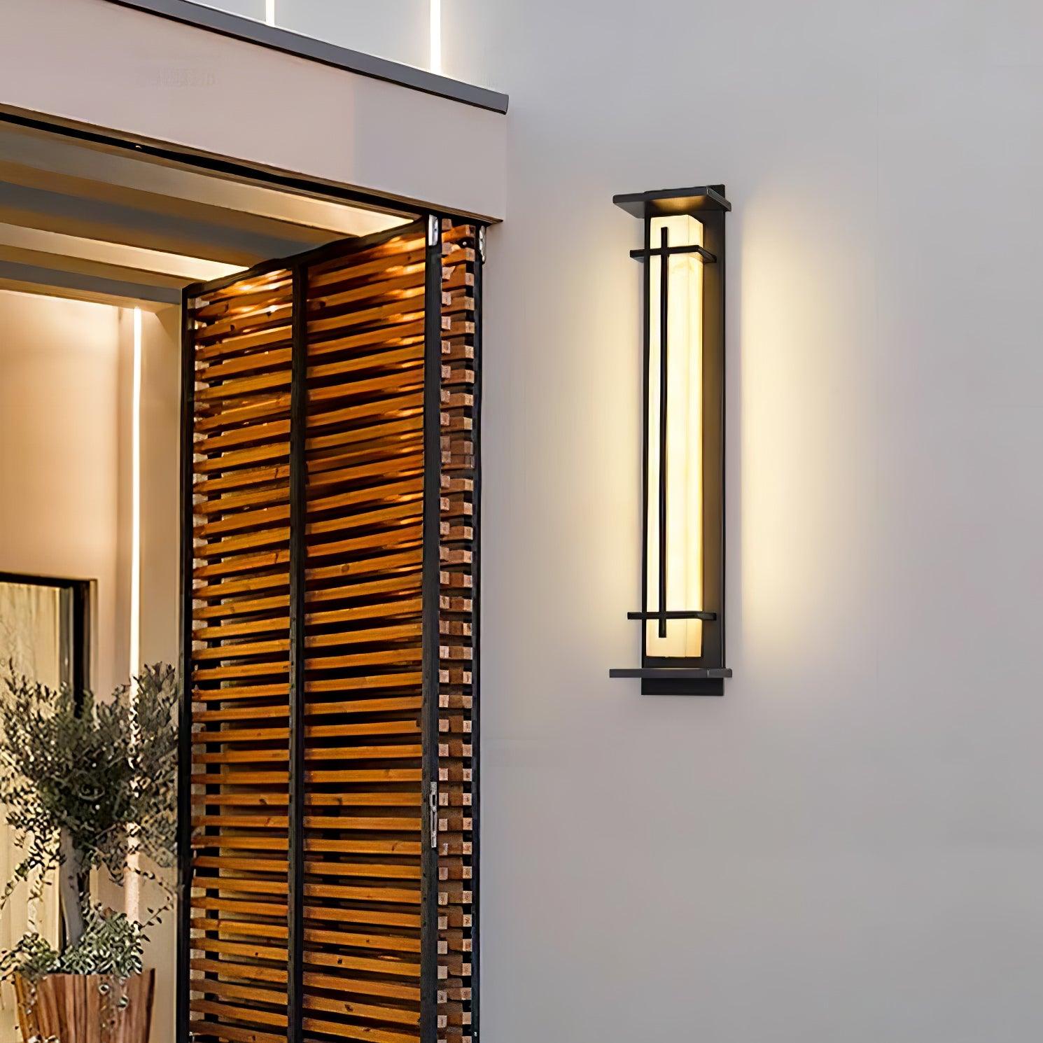 Ray Square Outdoor Wall Light Imitation Alabaster Waterproof - Neutral Decor