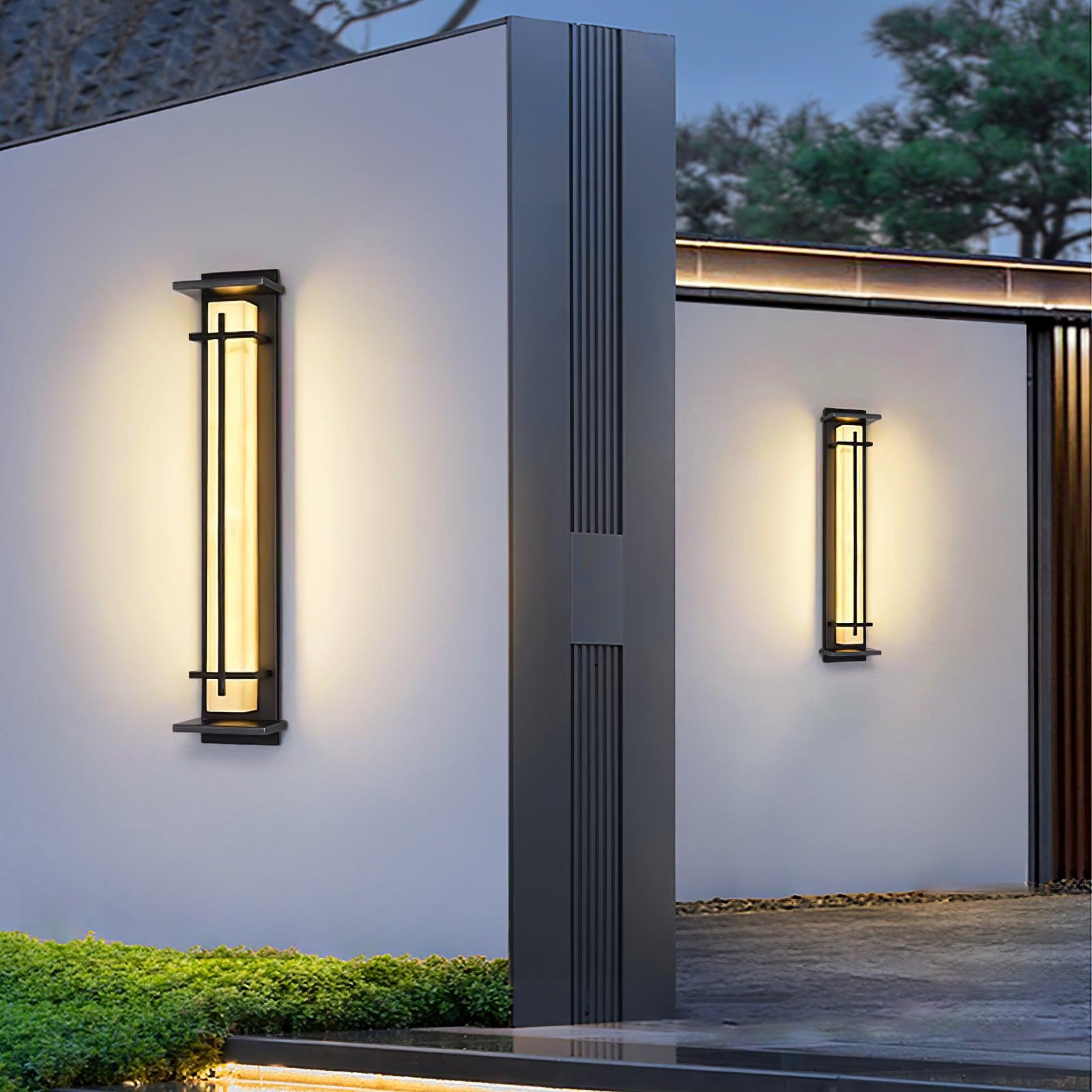 Ray Square Outdoor Wall Light Imitation Alabaster Waterproof - Neutral Decor