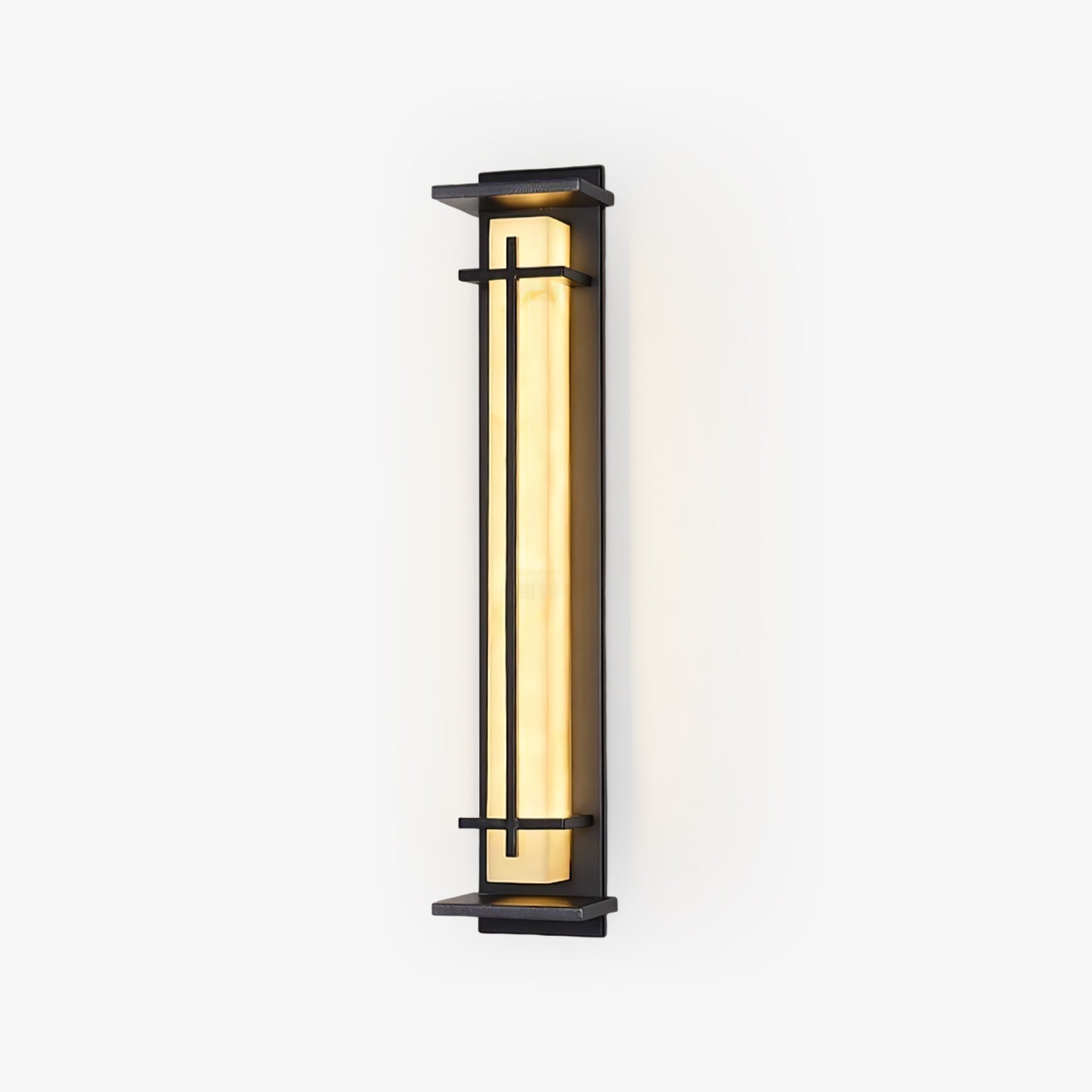 Ray Square Outdoor Wall Light Imitation Alabaster Waterproof - Neutral Decor