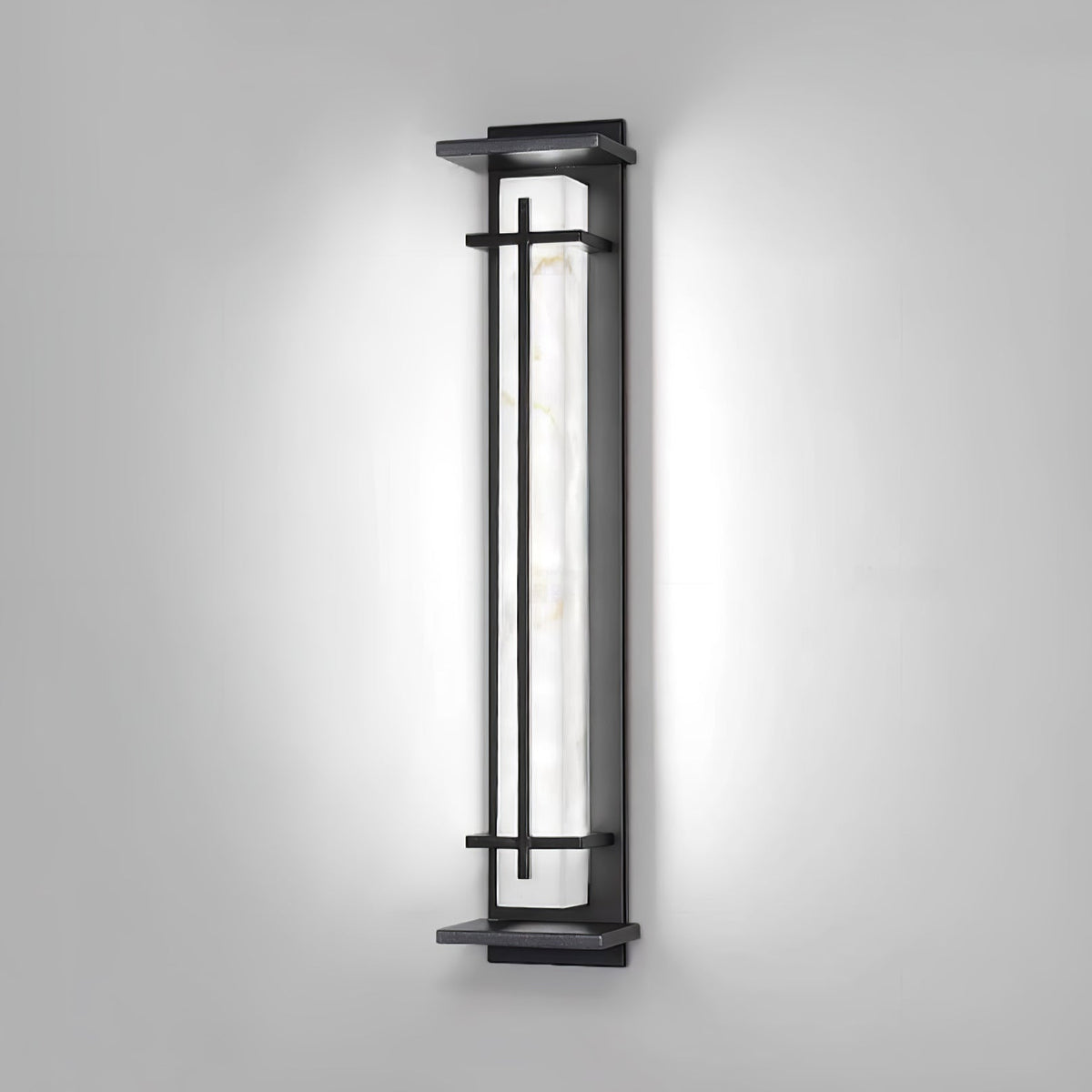 Ray Square Outdoor Wall Light Imitation Alabaster Waterproof - Neutral Decor