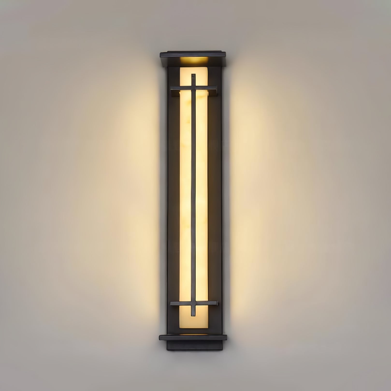 Ray Square Outdoor Wall Light Imitation Alabaster Waterproof - Neutral Decor