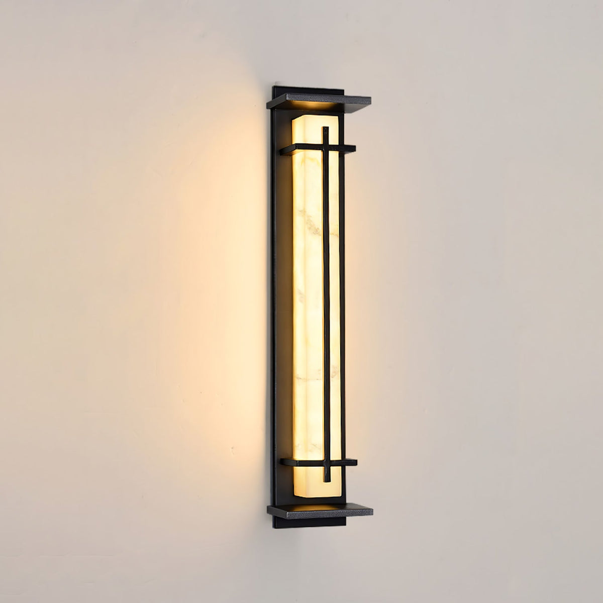 Ray Square Outdoor Wall Light Imitation Alabaster Waterproof - Neutral Decor