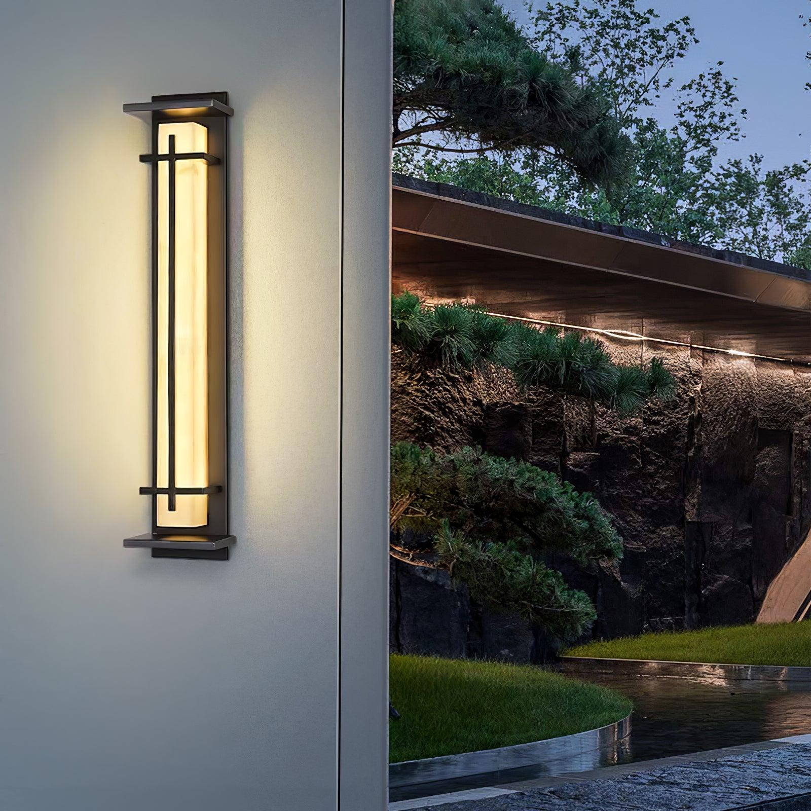 Ray Square Outdoor Wall Light Imitation Alabaster Waterproof - Neutral Decor