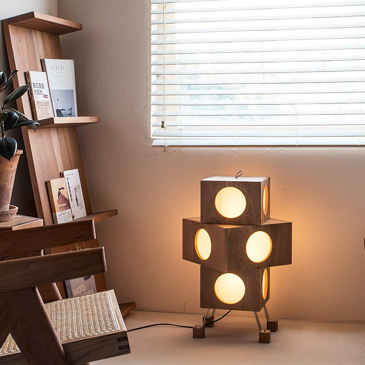 Zalynora Stacked Wood Floor Lamp