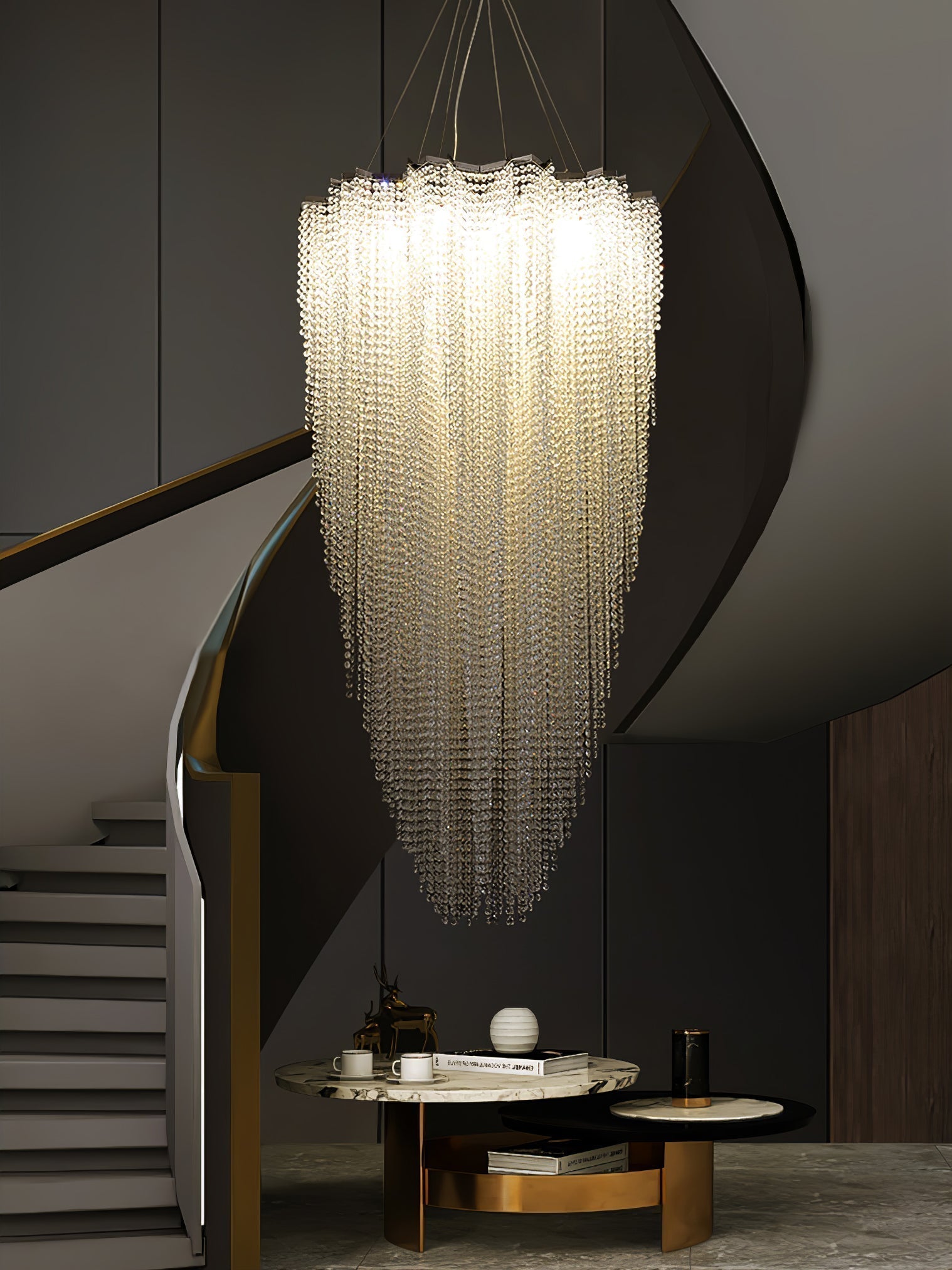 Zashayra Crystal Column Chandelier