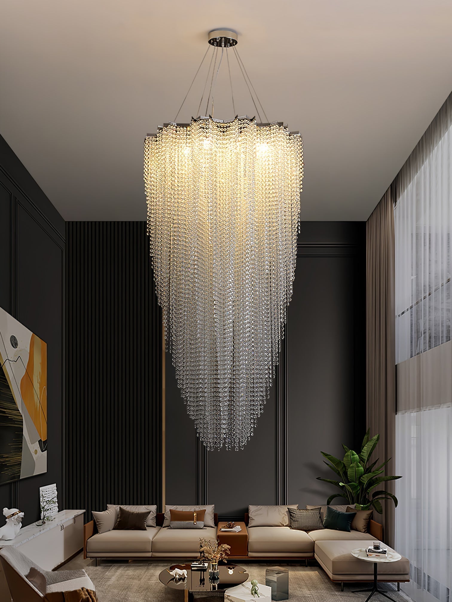 Zashayra Crystal Column Chandelier